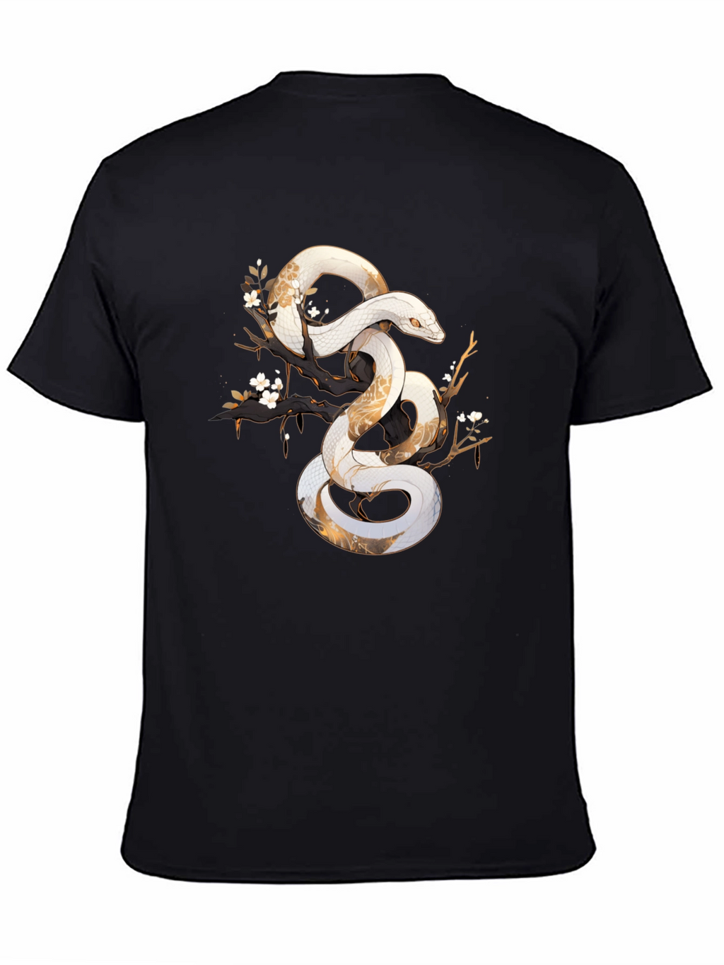 Snake Art Tee: Black Graphic T-Shirt
