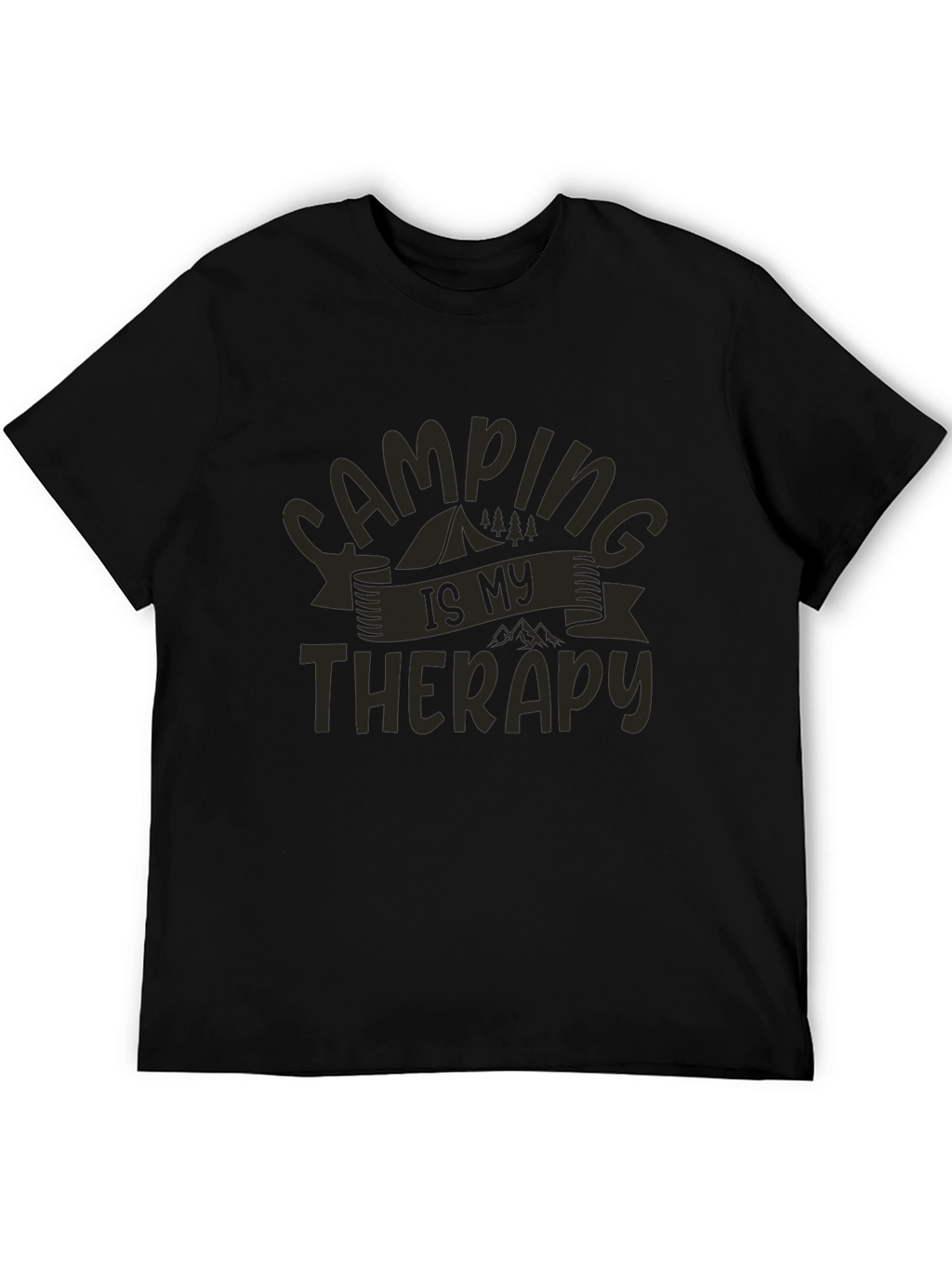 Camping Is My Therapy T-Shirt - Black