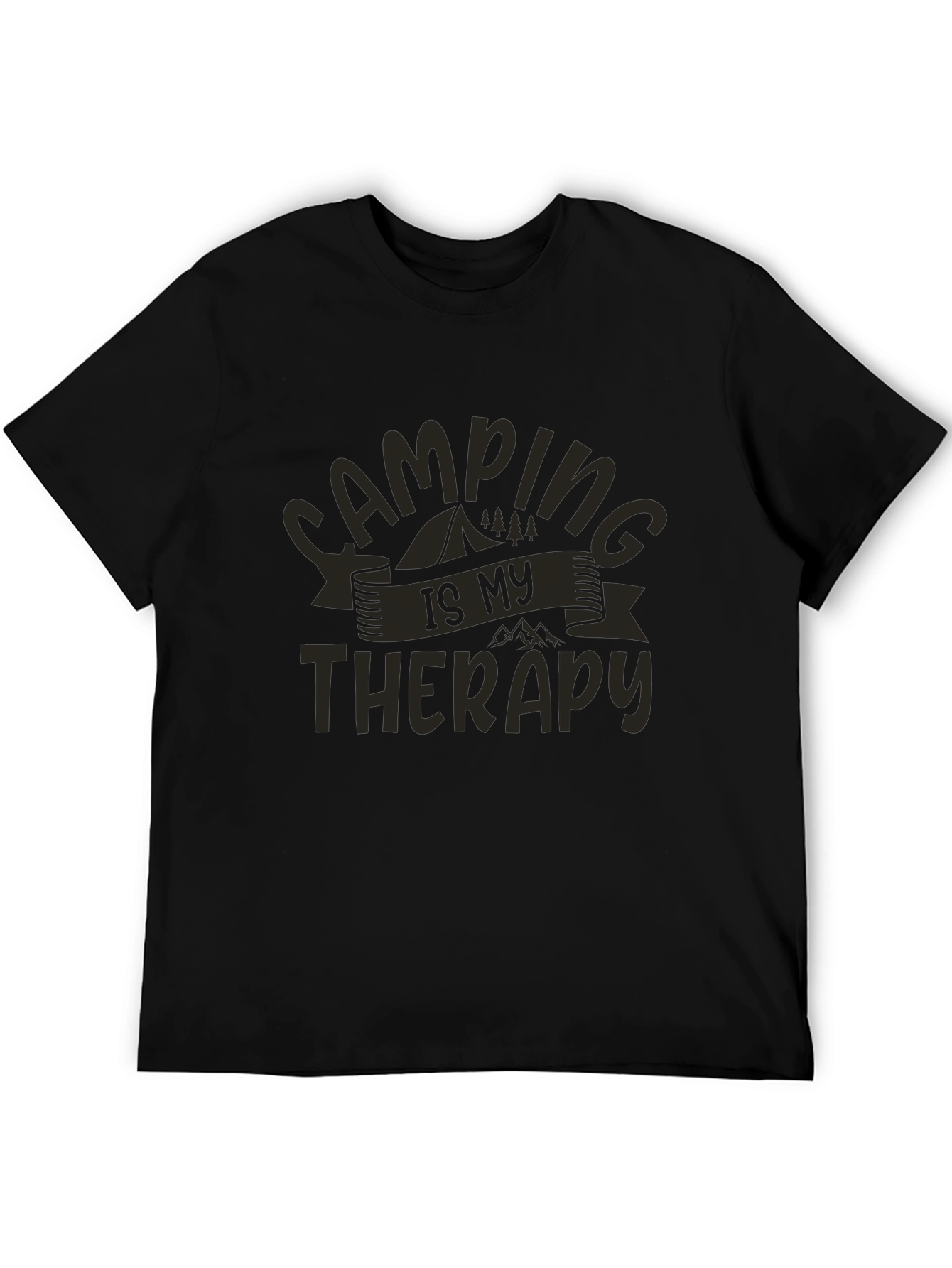 Camping Is My Therapy T-Shirt - Black