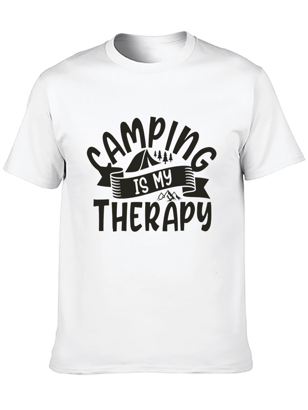 Camping Is My Therapy T-Shirt - Black