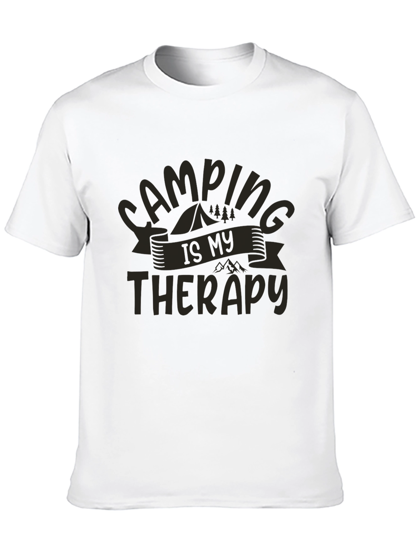 Camping Is My Therapy T-Shirt - Black