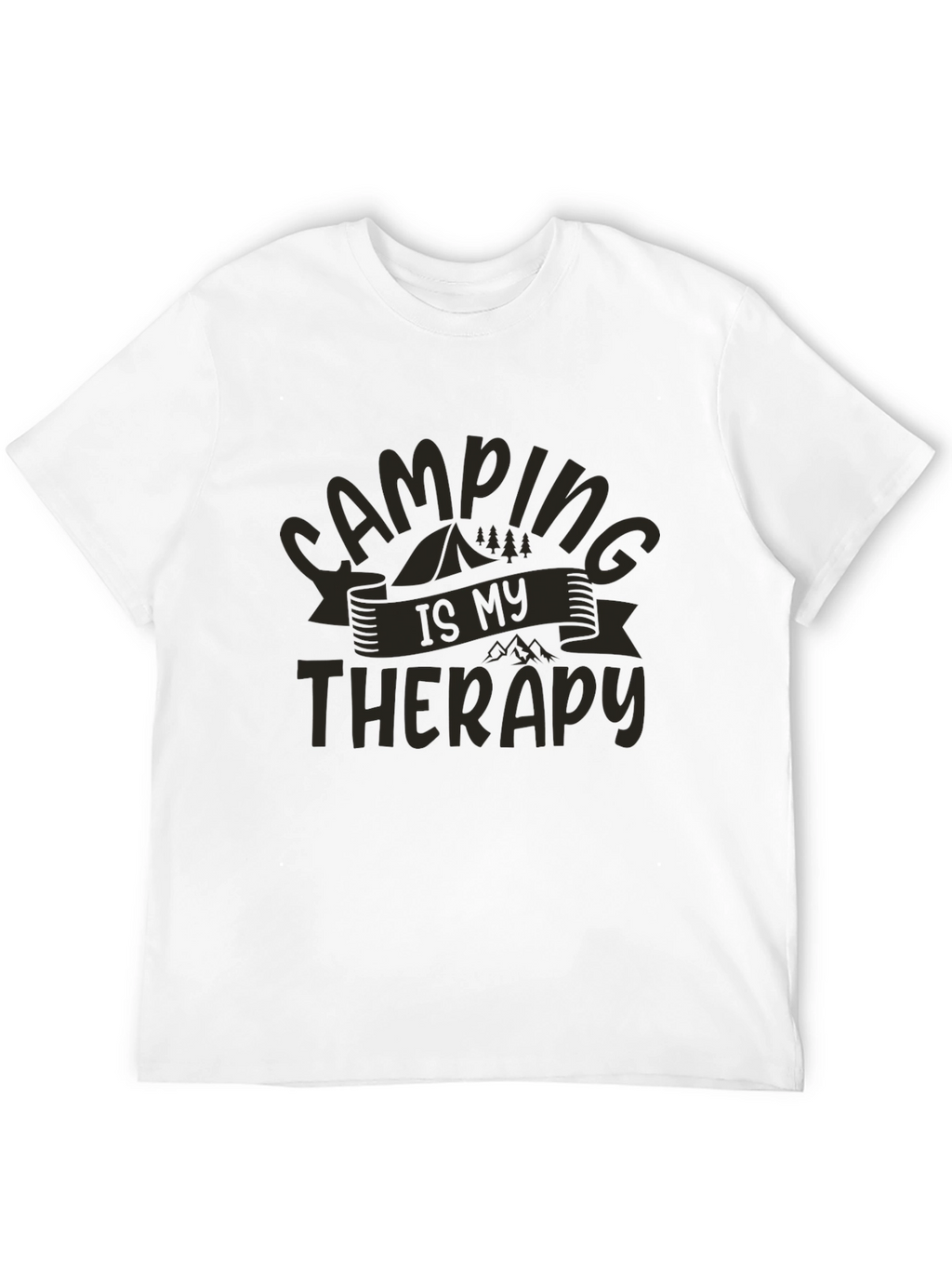 Camping Is My Therapy T-Shirt - Black