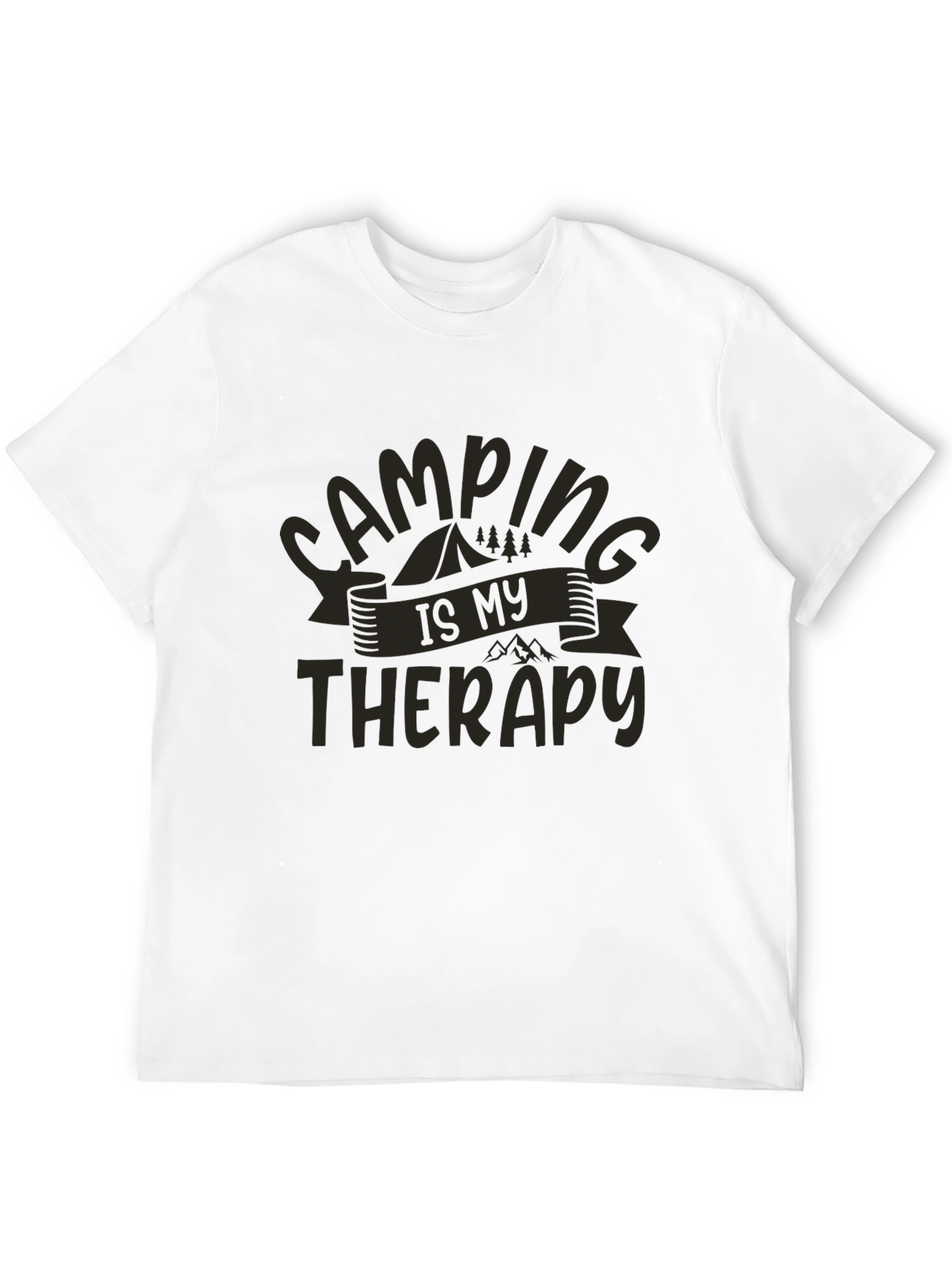 Camping Is My Therapy T-Shirt - Black