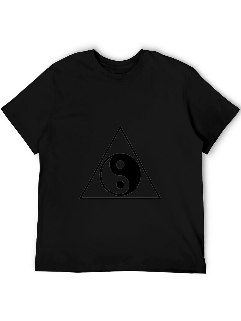 Yin Yang Triangle Graphic Tee - Black