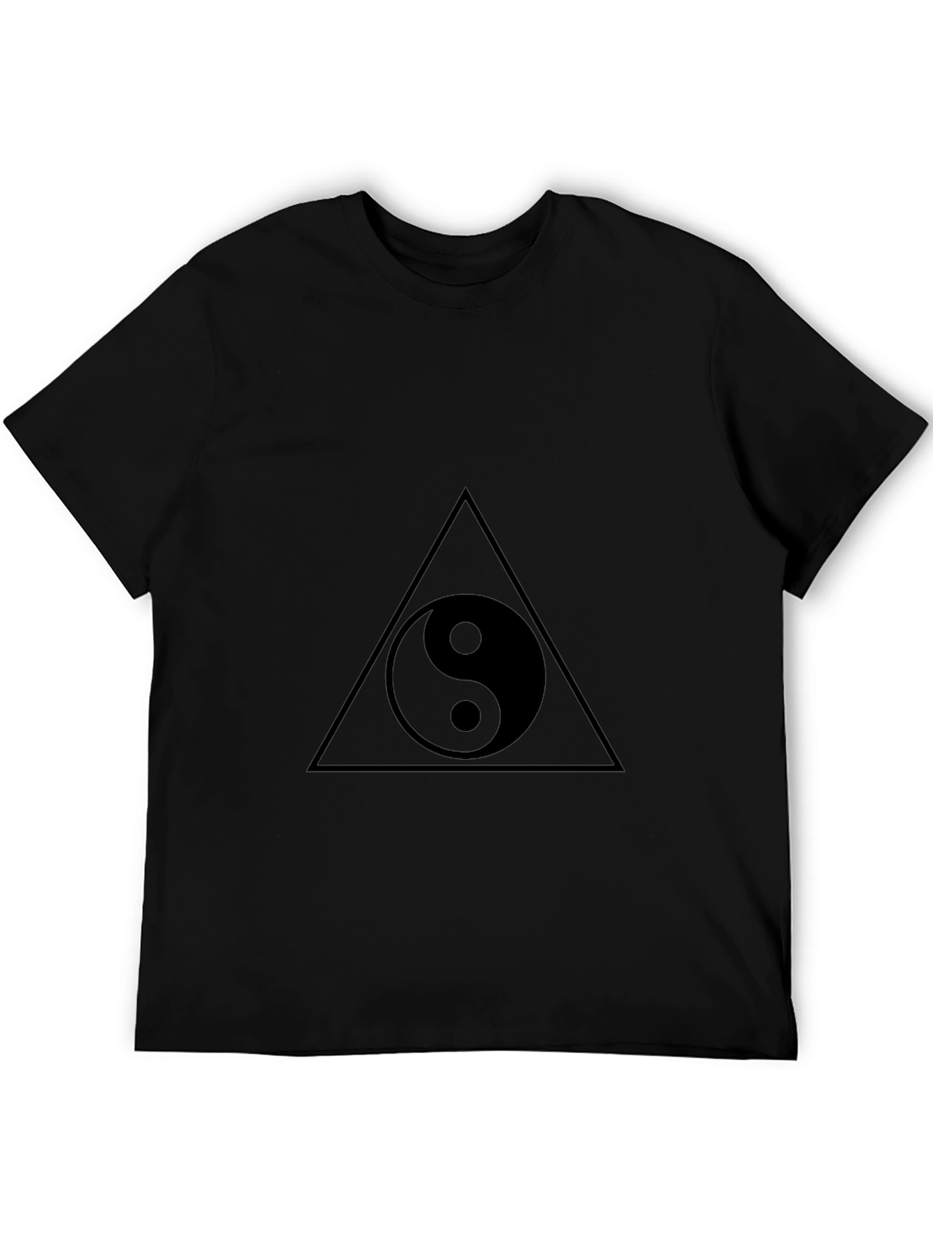 Yin Yang Triangle Graphic Tee - Black