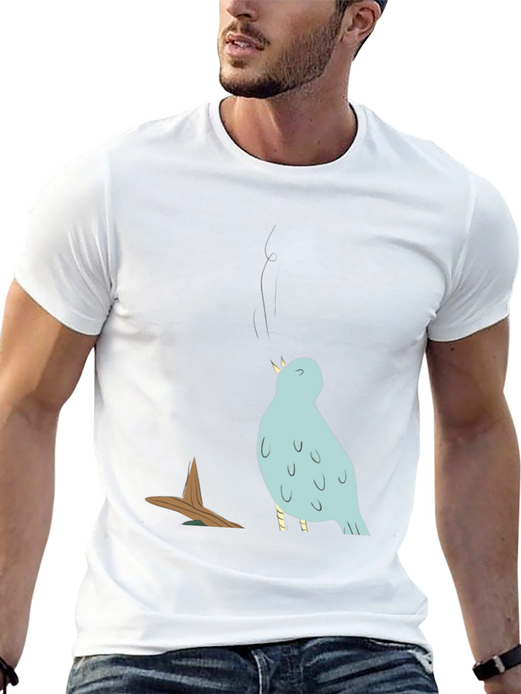 Singing Bird Graphic Tee - Mens Black T-Shirt