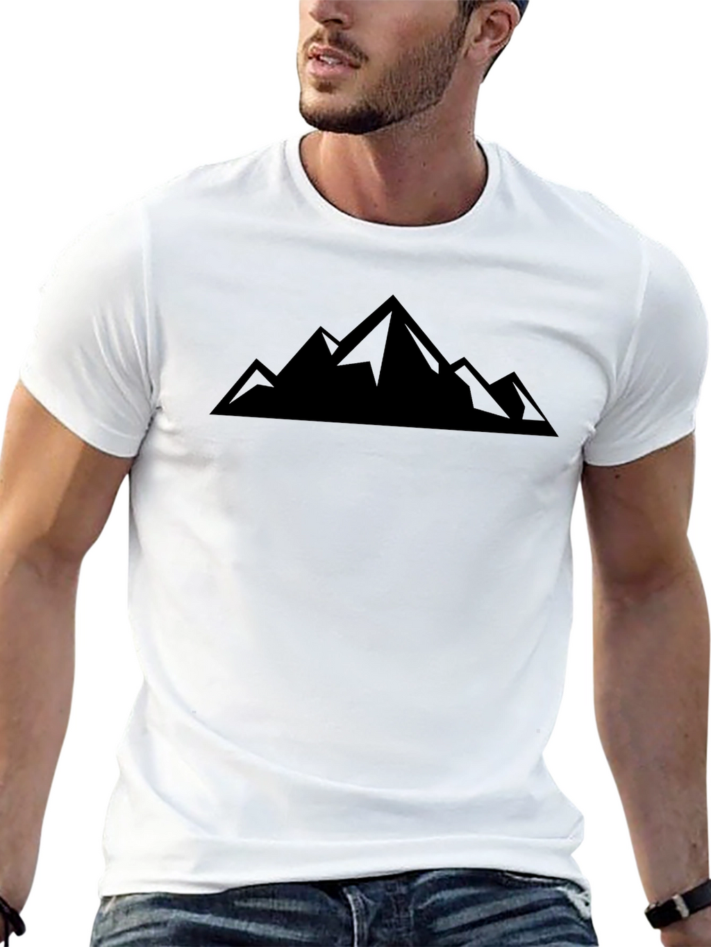 Mountain Peak Graphic Black T-Shirt