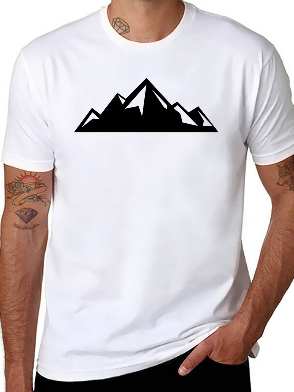 Mountain Peak Graphic Black T-Shirt