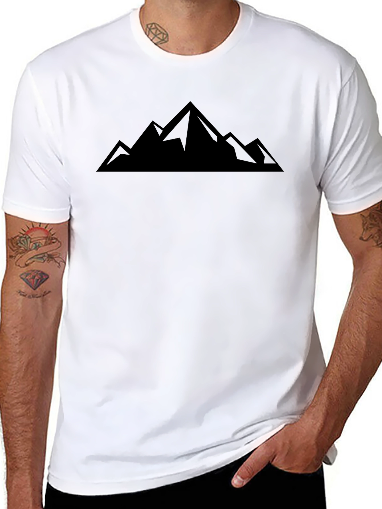 Mountain Peak Graphic Black T-Shirt