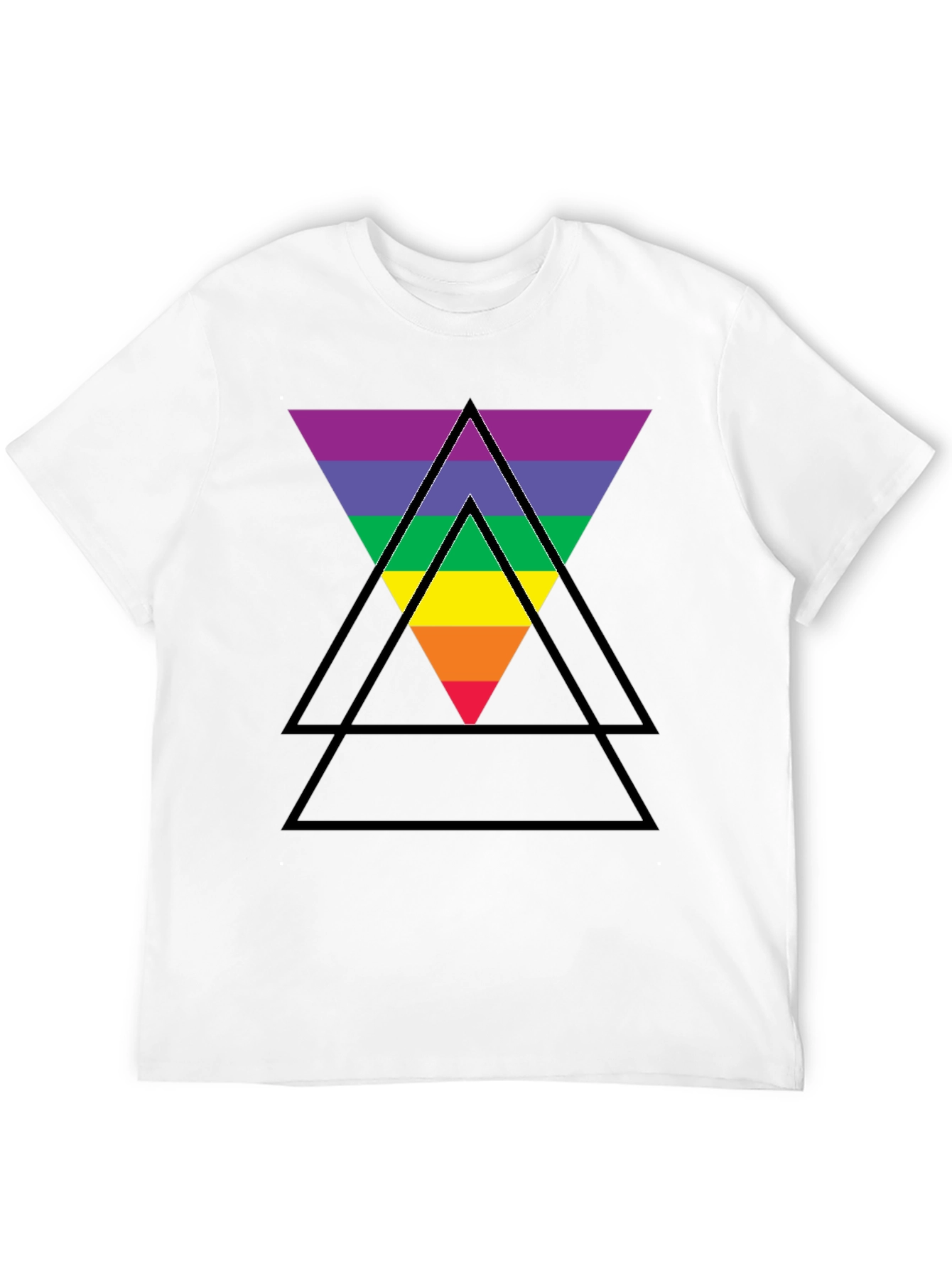 Pride Rainbow Triangle Black T-Shirt