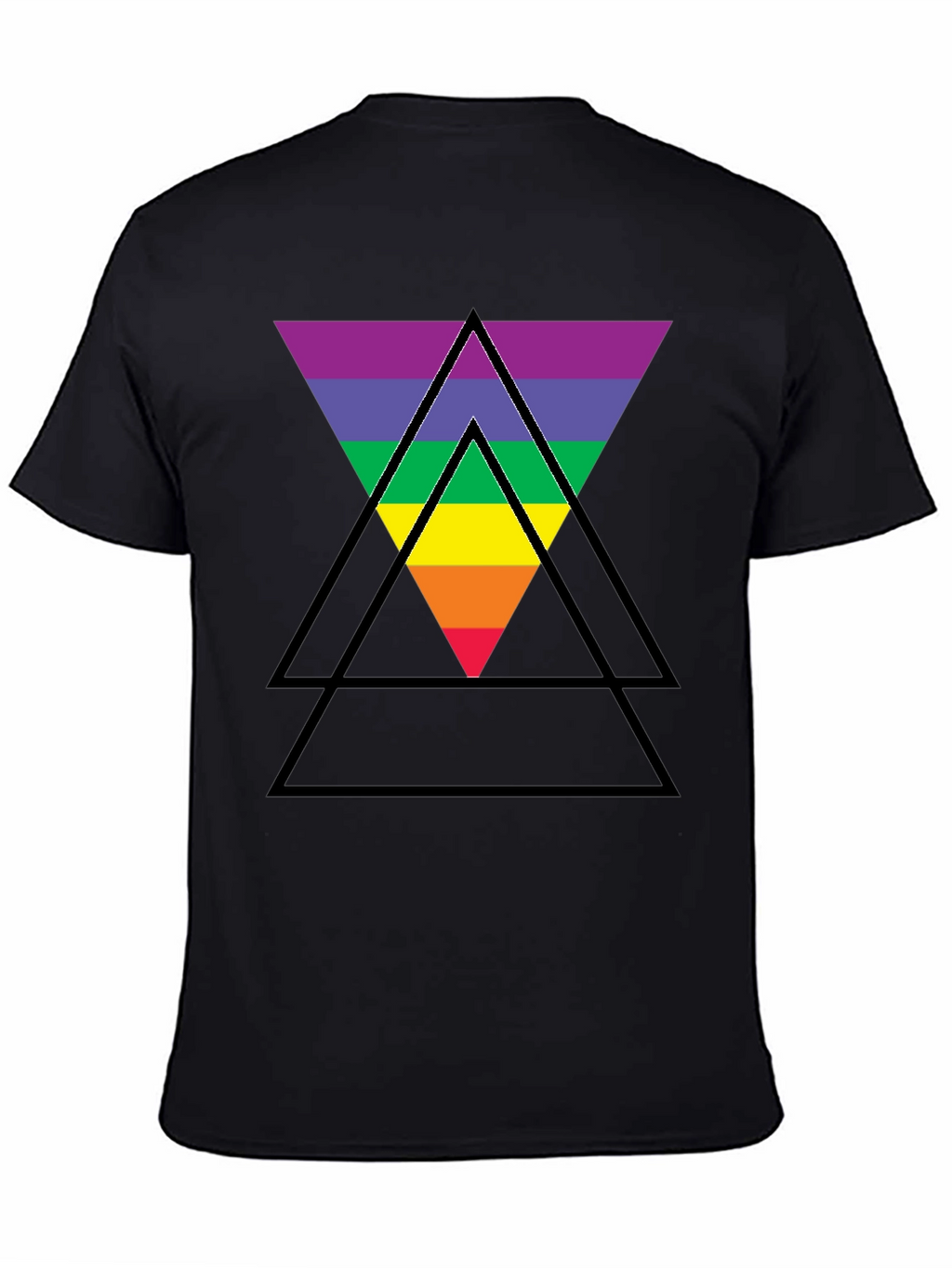 Pride Rainbow Triangle Black T-Shirt