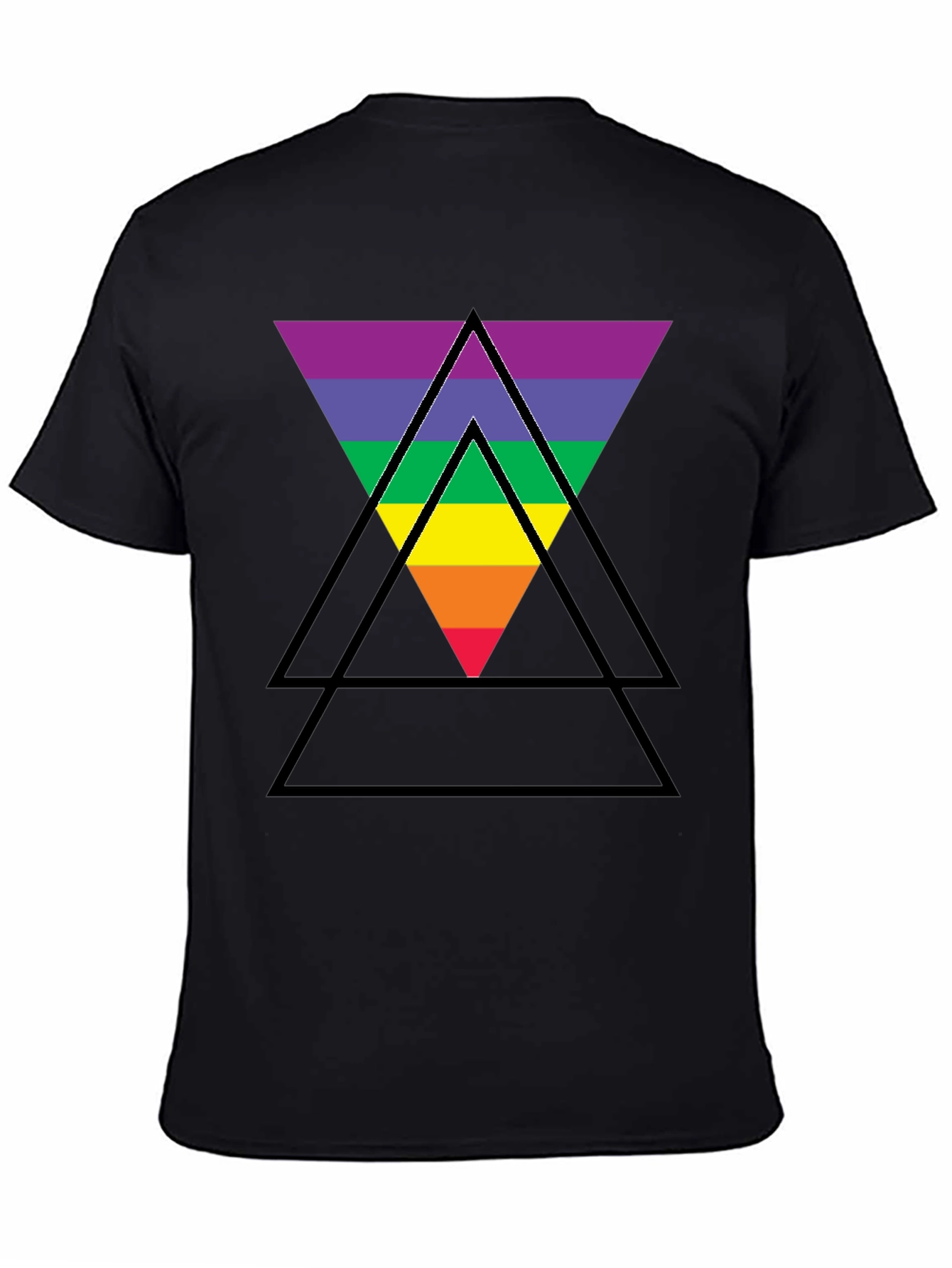 Pride Rainbow Triangle Black T-Shirt