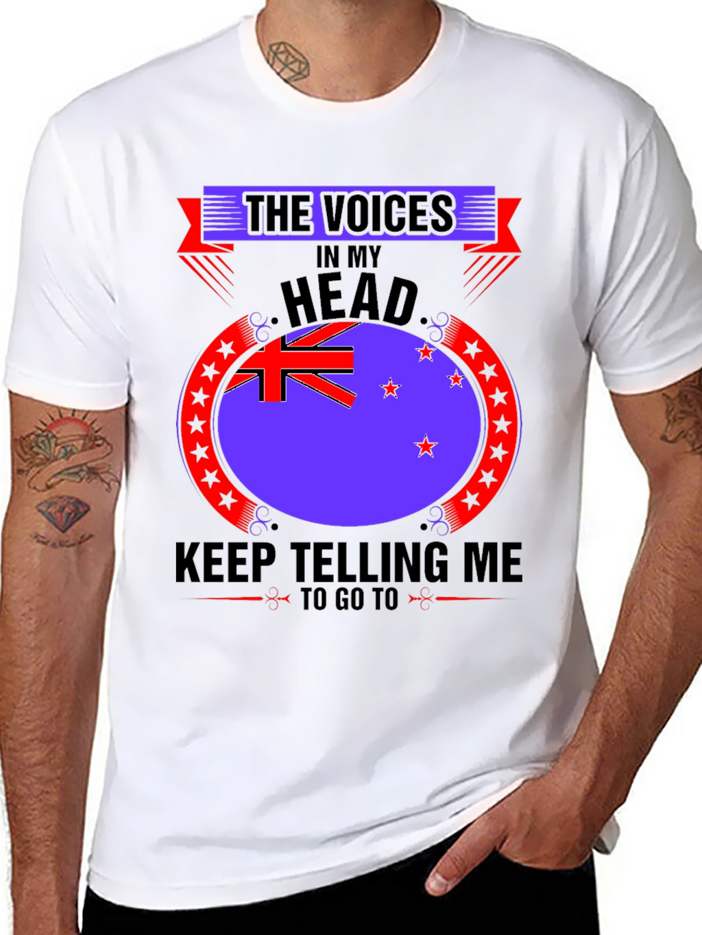 Voices in My Head - New Zealand Flag T-Shirt