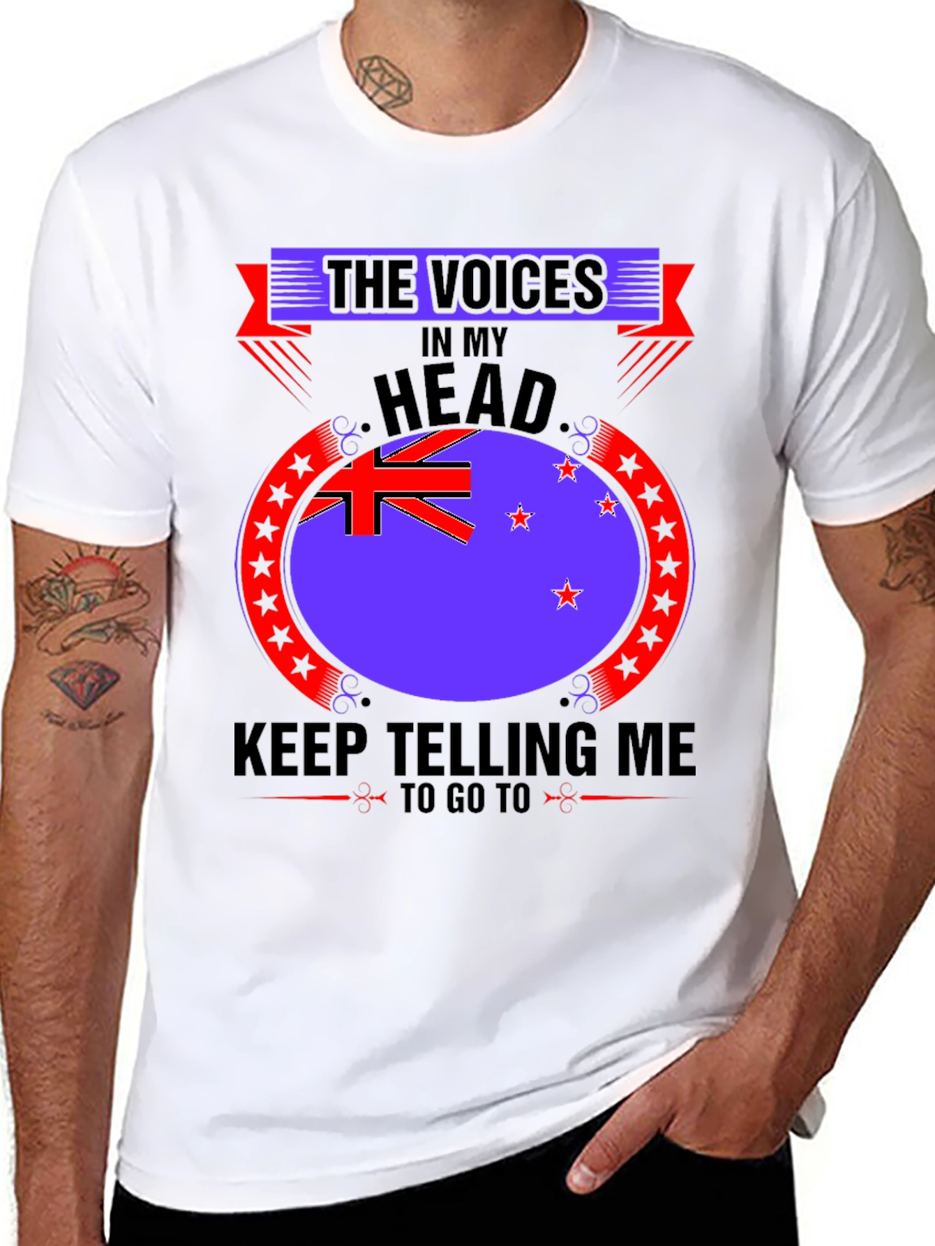 Voices in My Head - New Zealand Flag T-Shirt