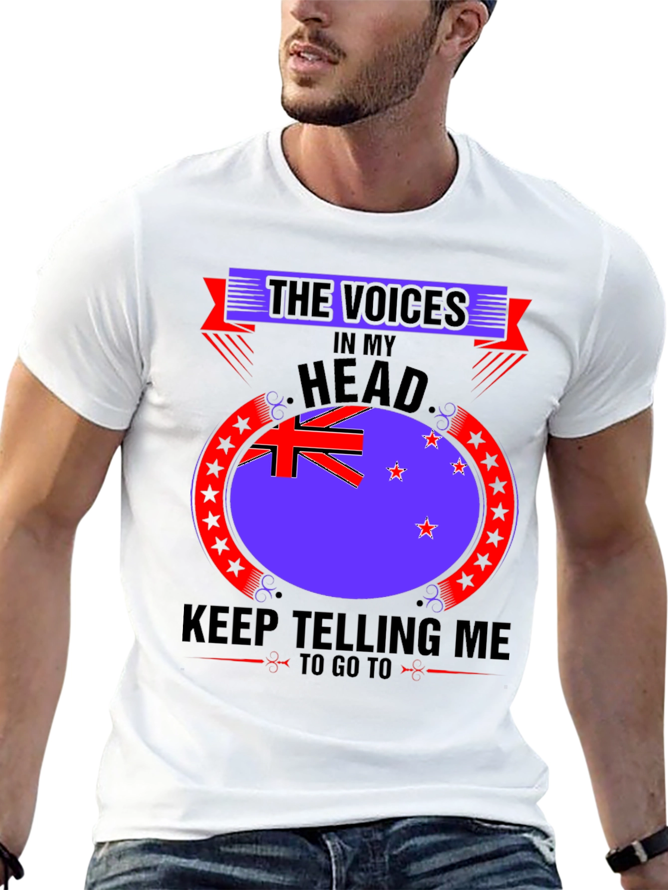 Voices in My Head - New Zealand Flag T-Shirt