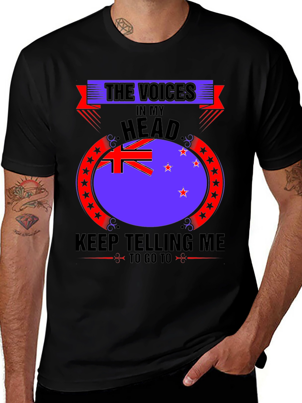 Voices in My Head - New Zealand Flag T-Shirt