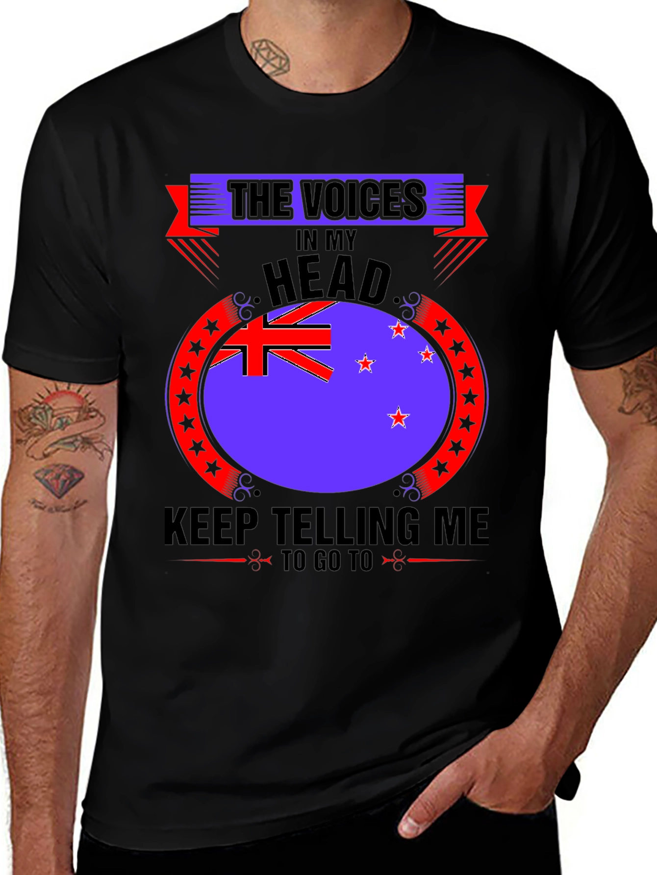 Voices in My Head - New Zealand Flag T-Shirt
