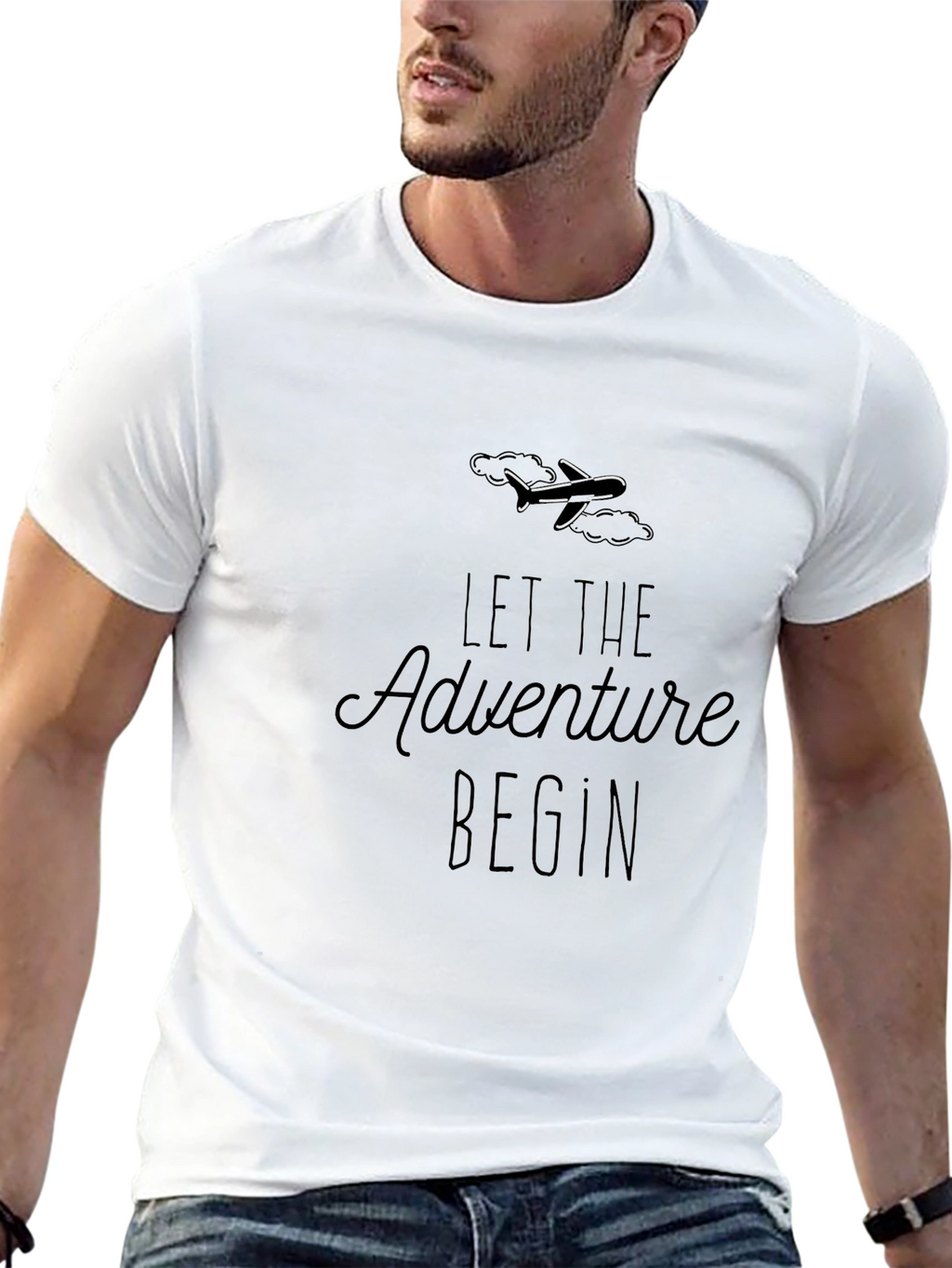 Adventure Begins Graphic Tee - Black