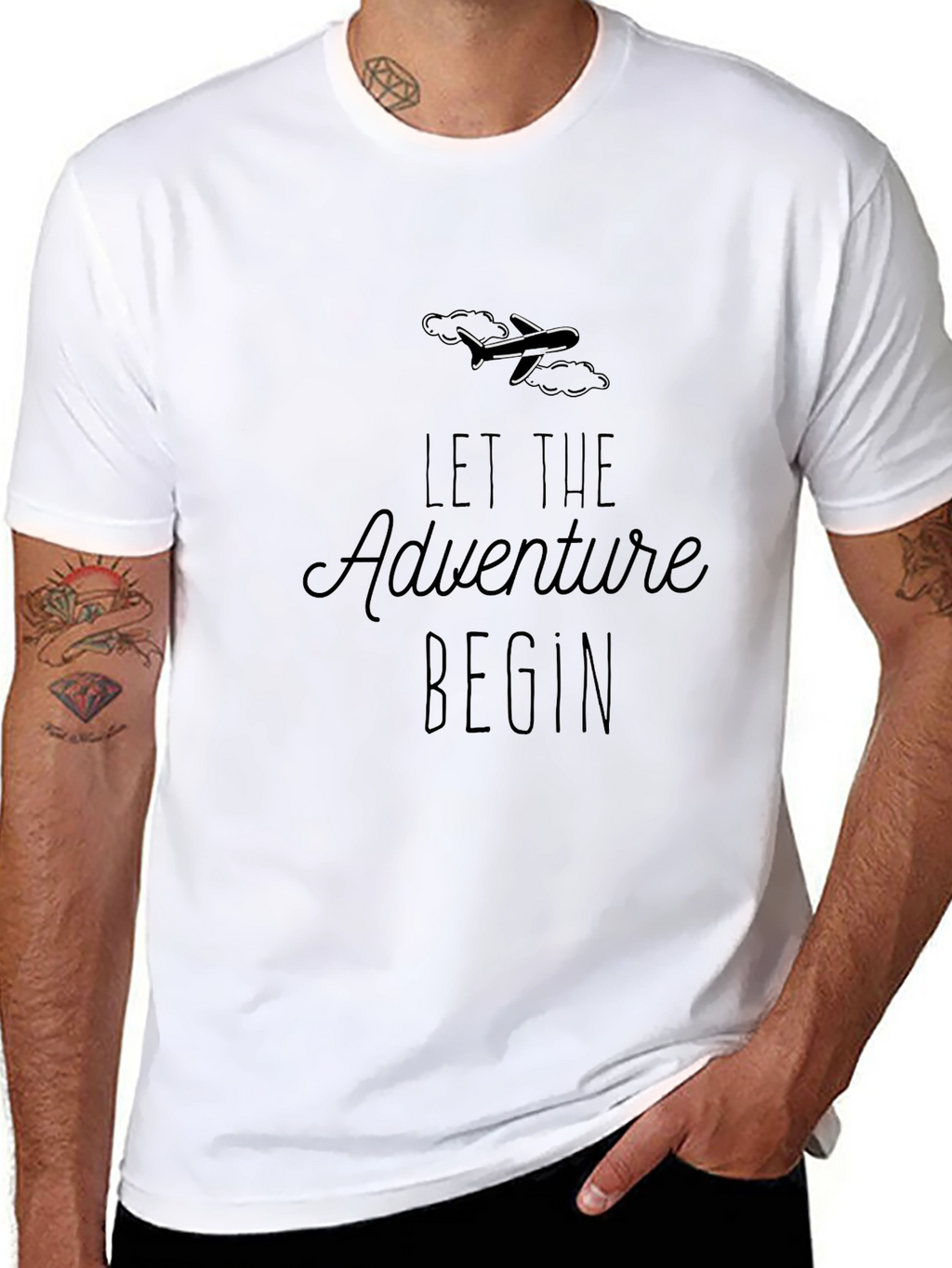 Adventure Begins Graphic Tee - Black