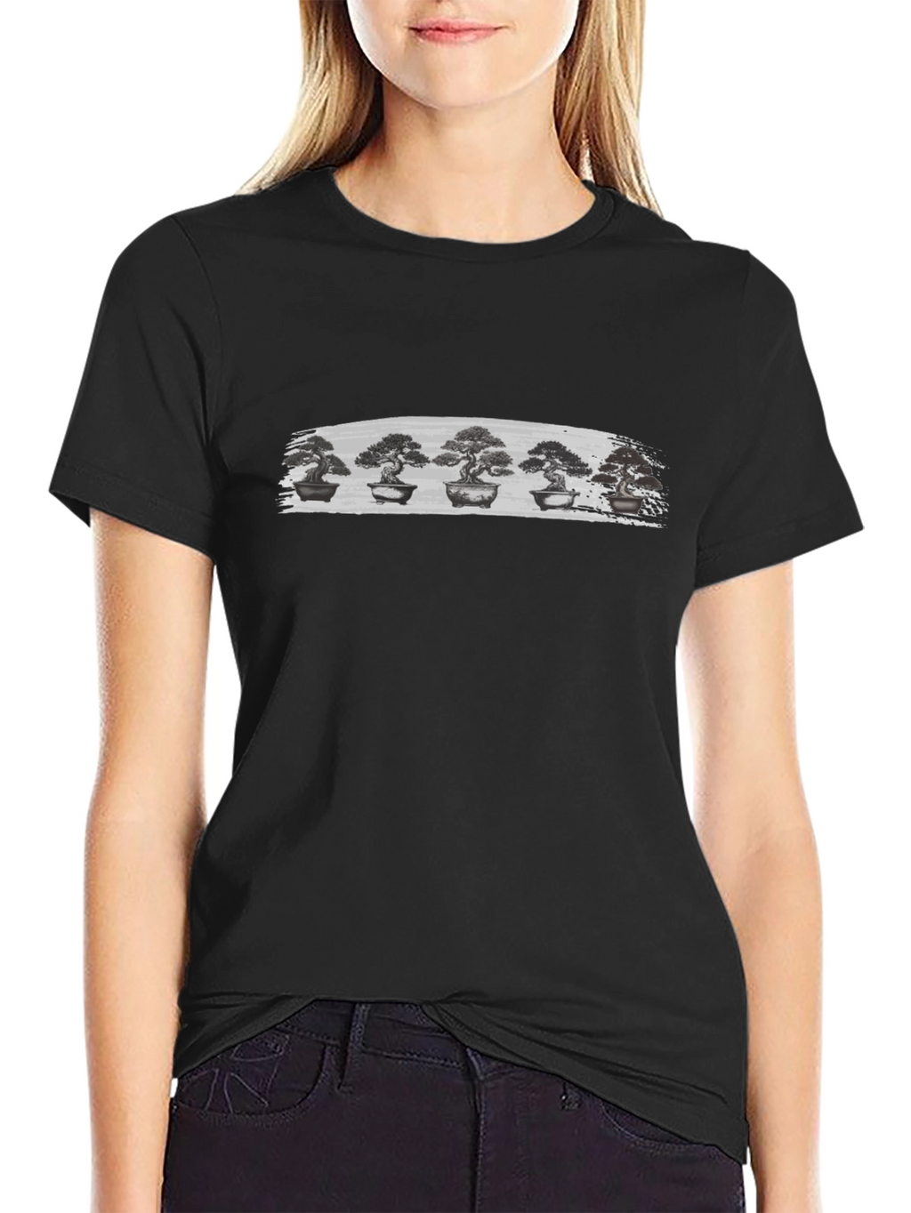 Bonsai Tree Graphic Black T-Shirt