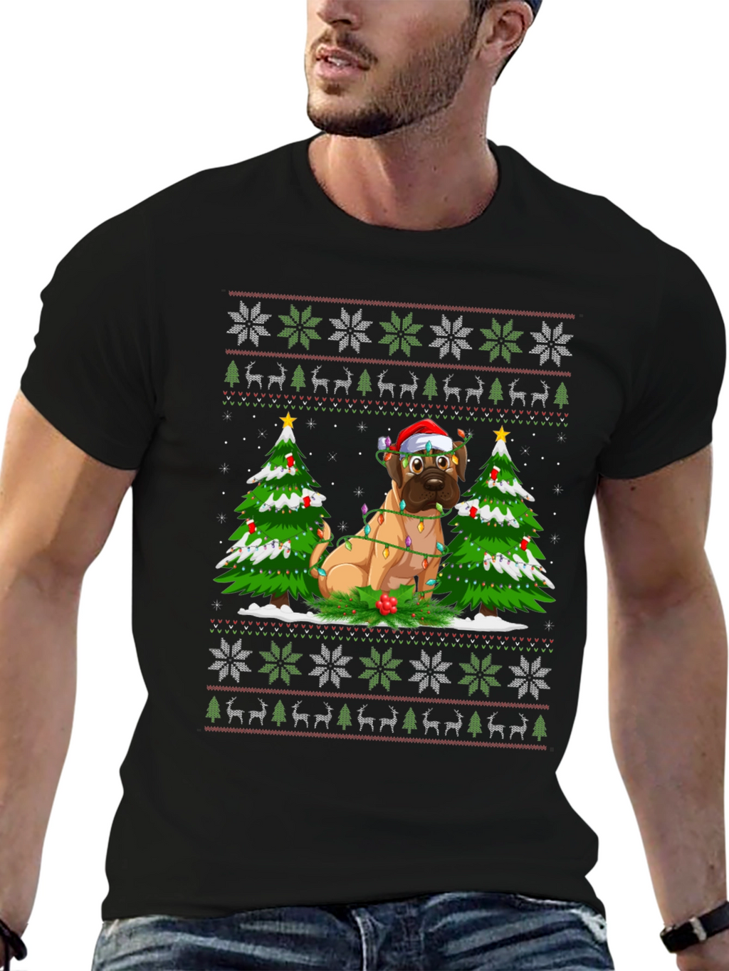 Festive Dog Christmas T-Shirt