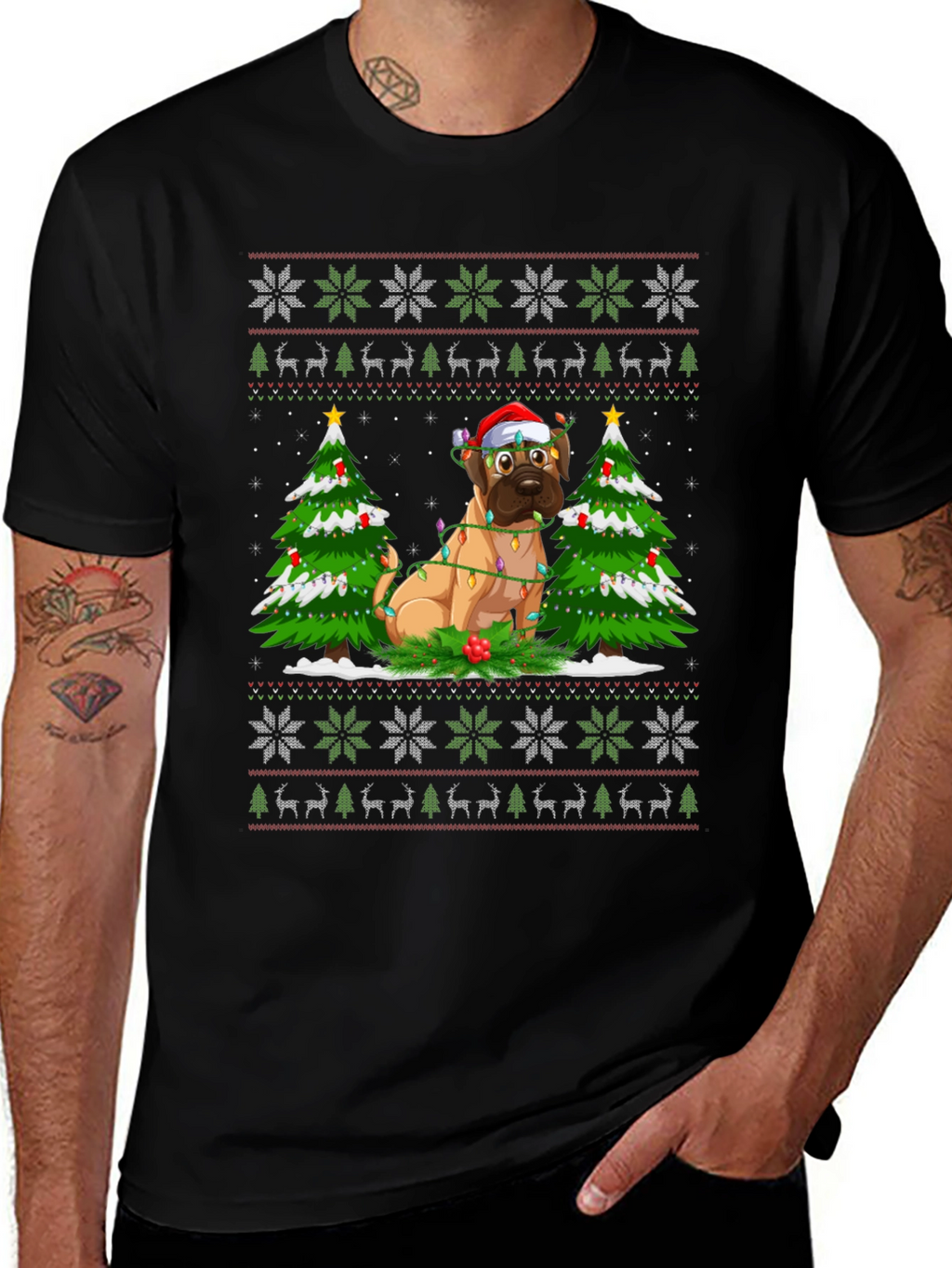 Festive Dog Christmas T-Shirt
