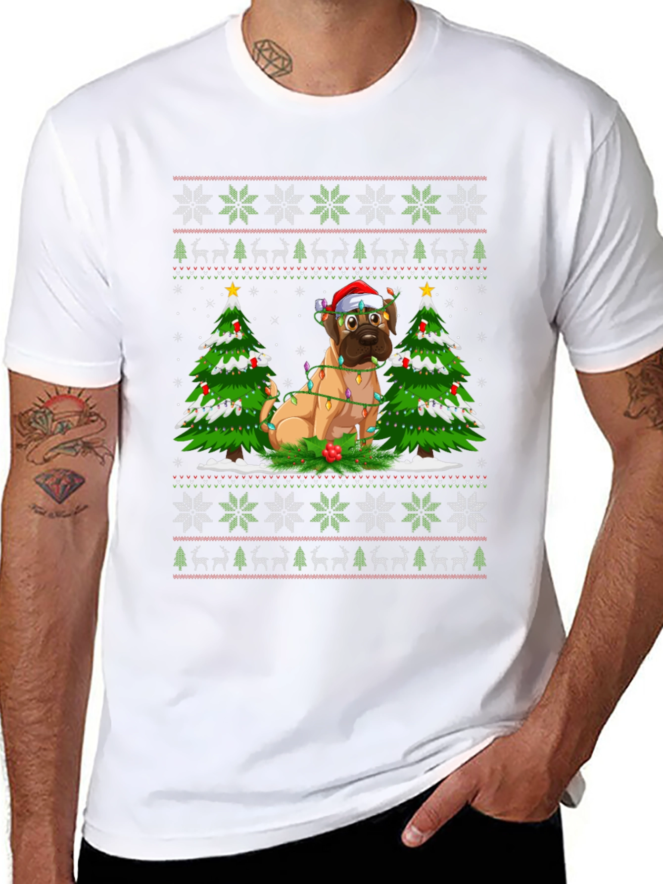 Festive Dog Christmas T-Shirt