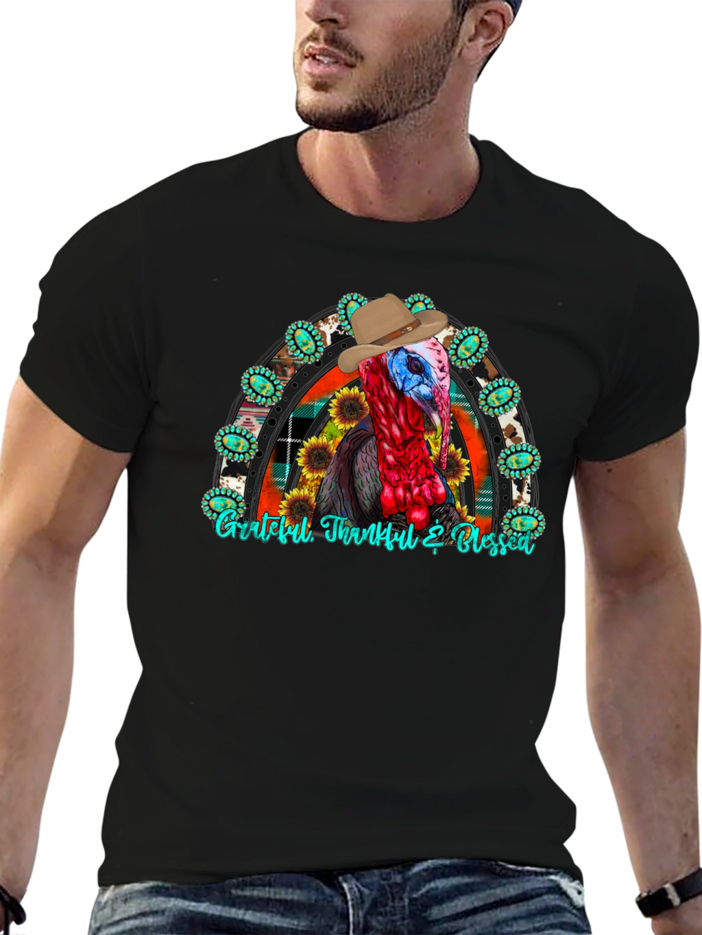 Thanksgiving Turkey Cowboy T-Shirt