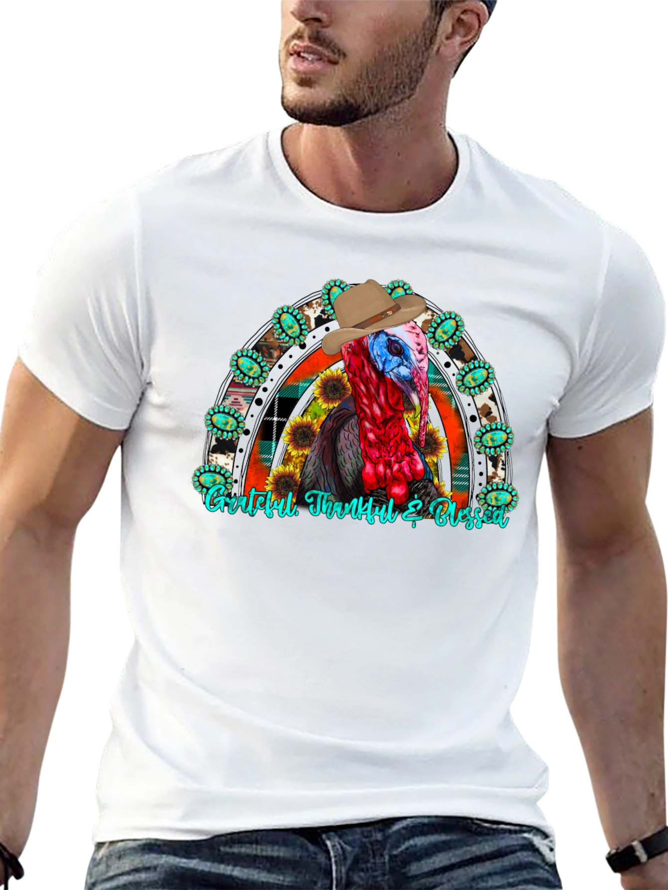 Thanksgiving Turkey Cowboy T-Shirt