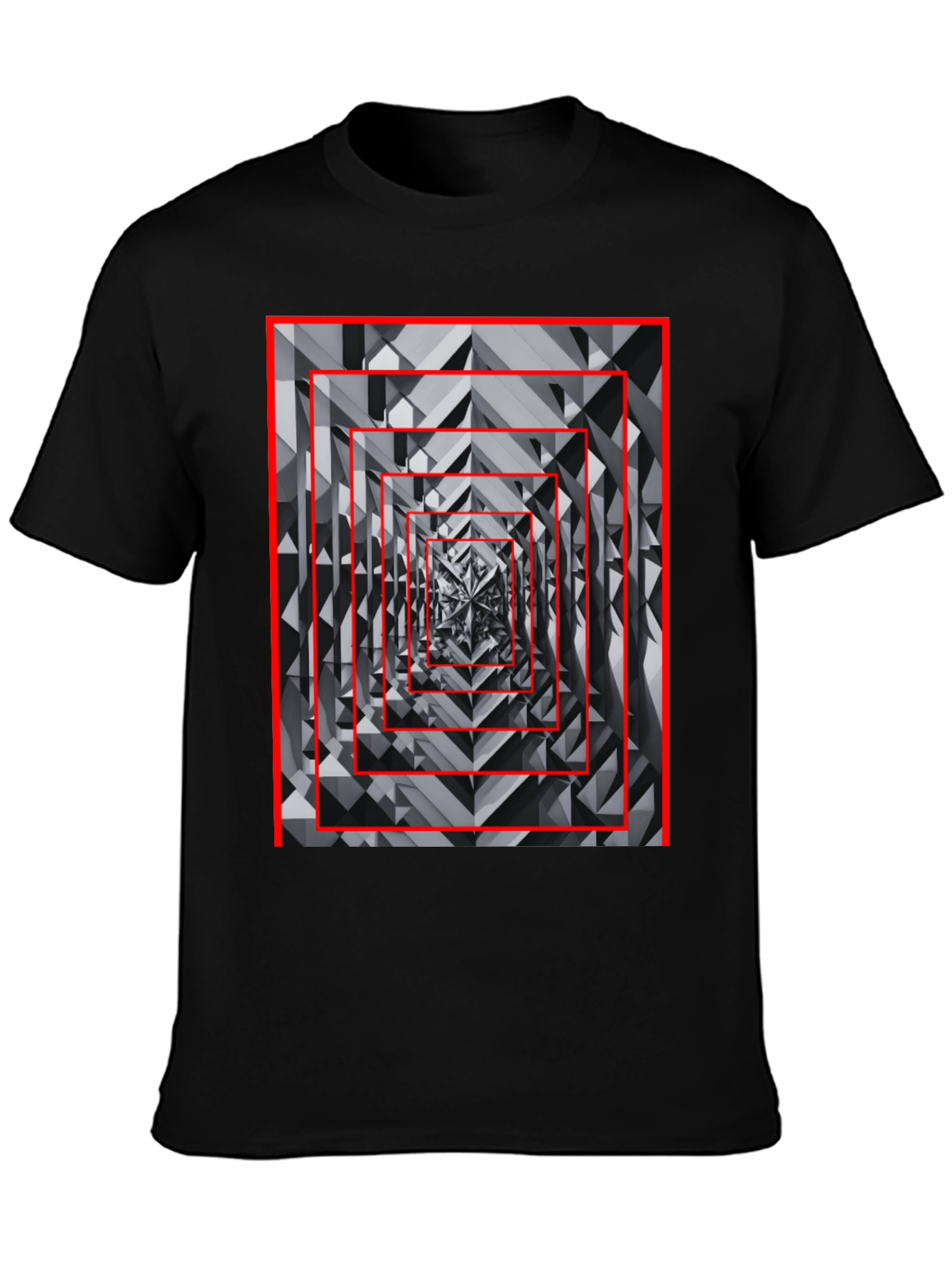 Geometric Tunnel Black T-Shirt