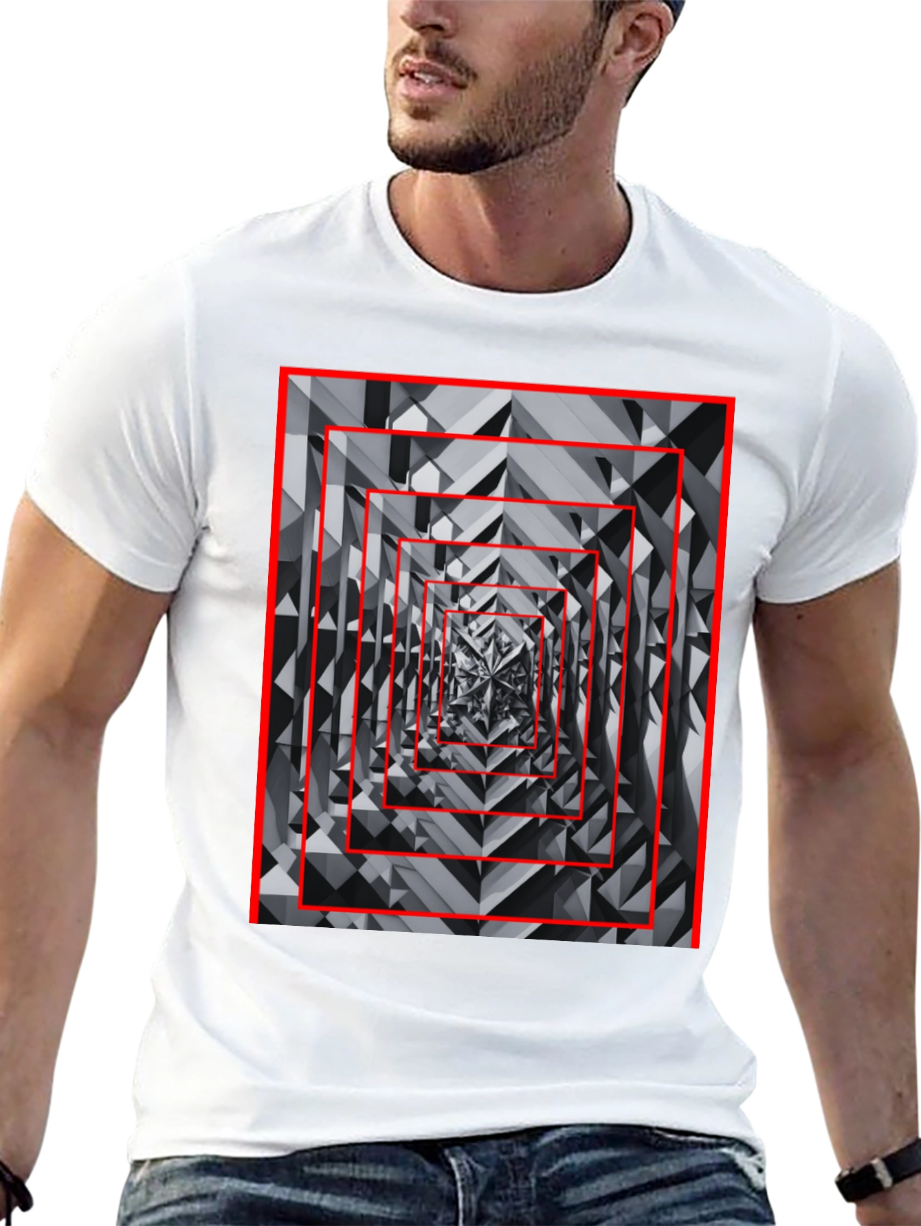 Geometric Tunnel Black T-Shirt