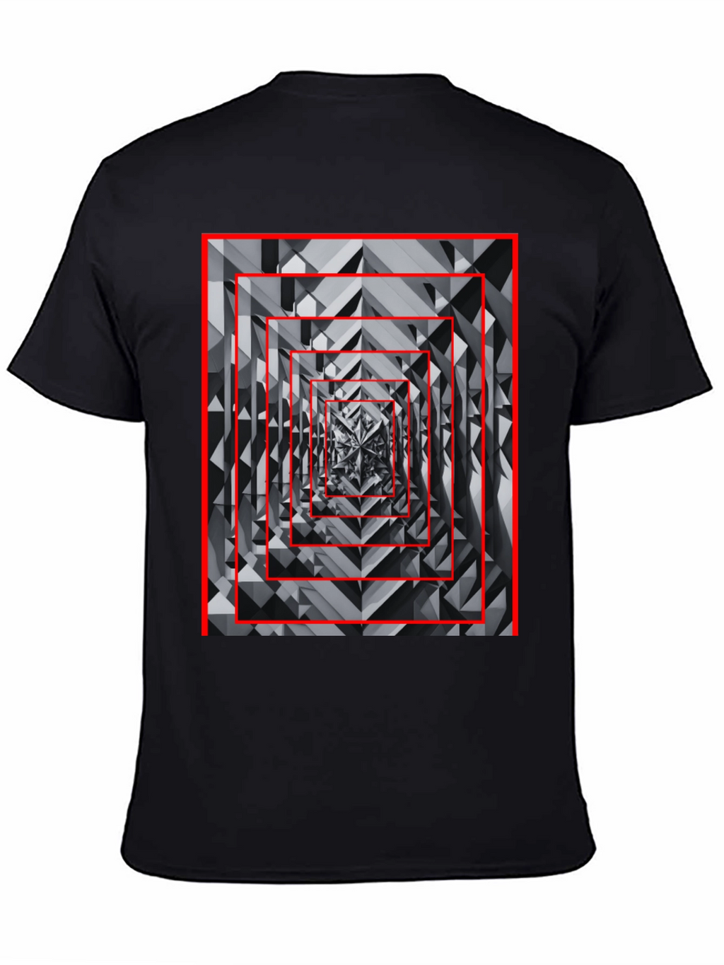 Geometric Tunnel Black T-Shirt