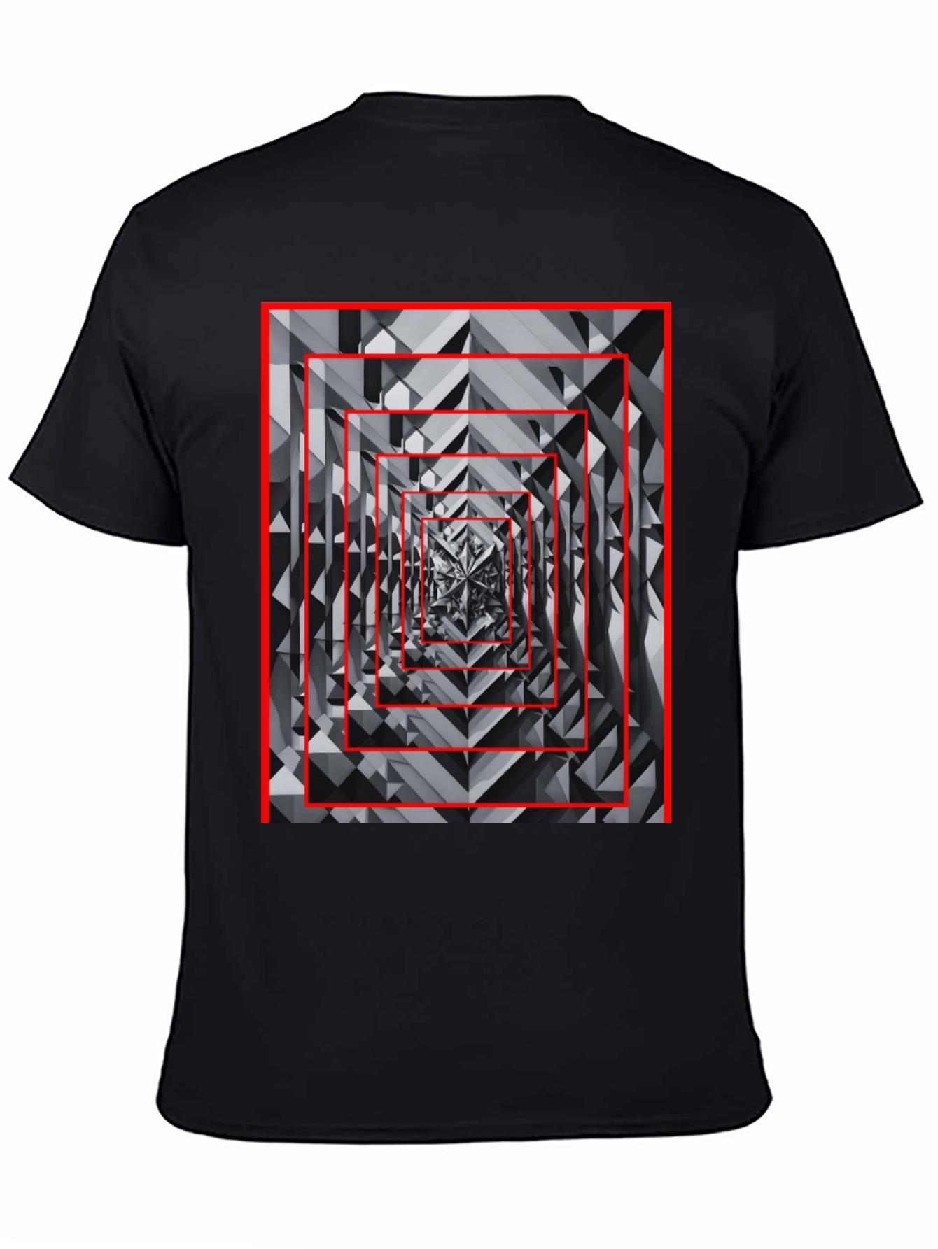 Geometric Tunnel Black T-Shirt