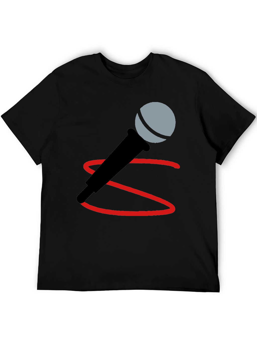 Microphone Graphic Tee - Black Cotton Blend
