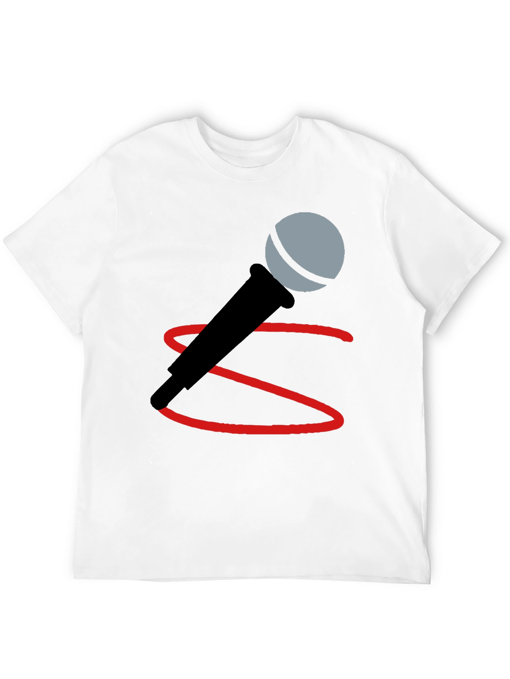 Microphone Graphic Tee - Black Cotton Blend