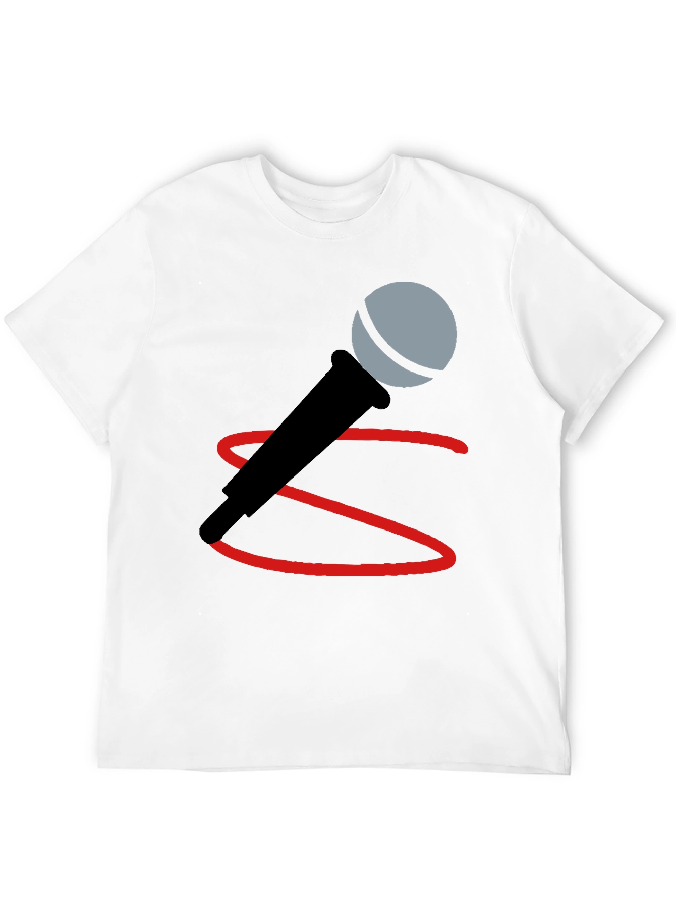 Microphone Graphic Tee - Black Cotton Blend