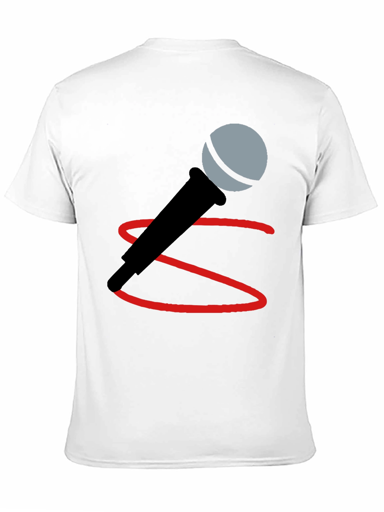 Microphone Graphic Tee - Black Cotton Blend