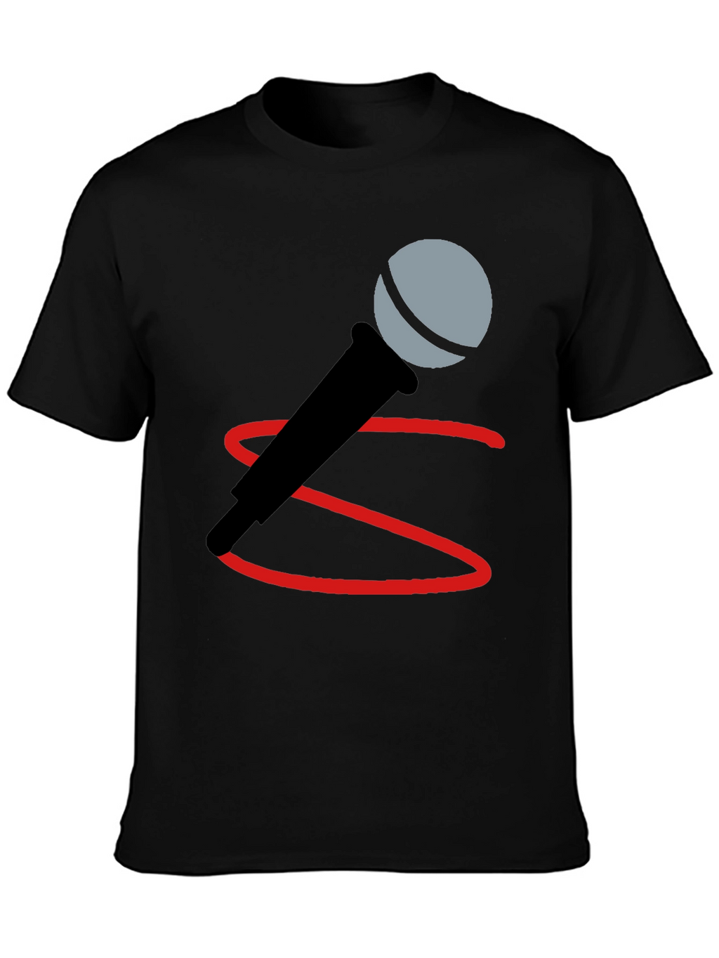 Microphone Graphic Tee - Black Cotton Blend