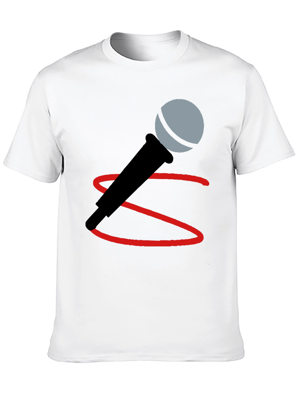 Microphone Graphic Tee - Black Cotton Blend