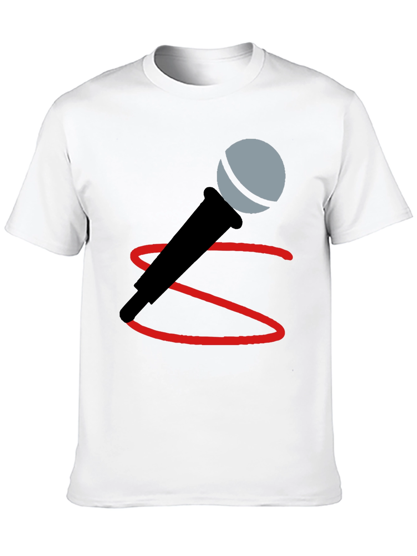 Microphone Graphic Tee - Black Cotton Blend