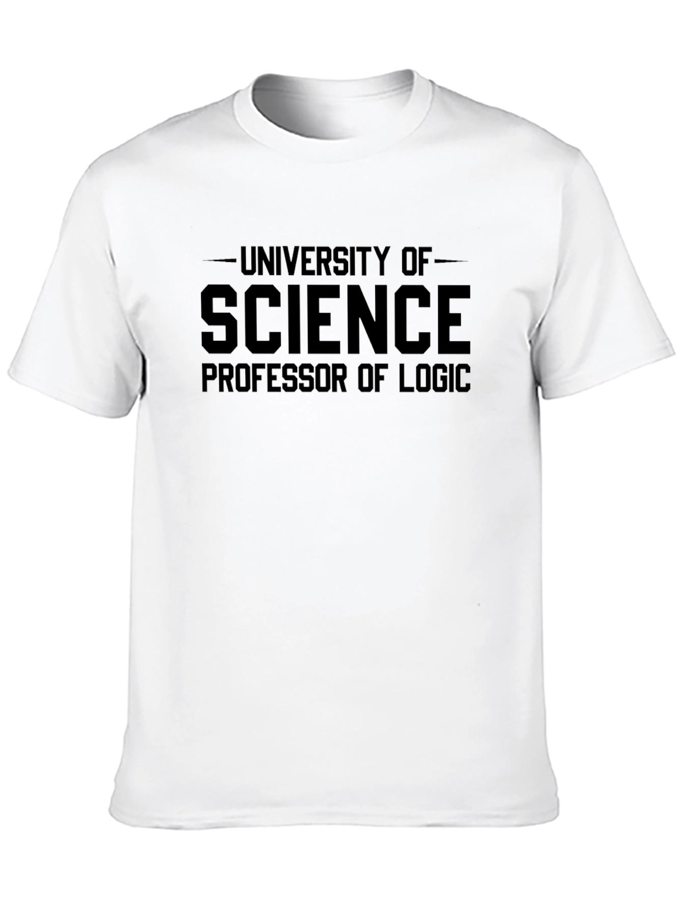 University of Science Professor of Logic Black T-Shirt