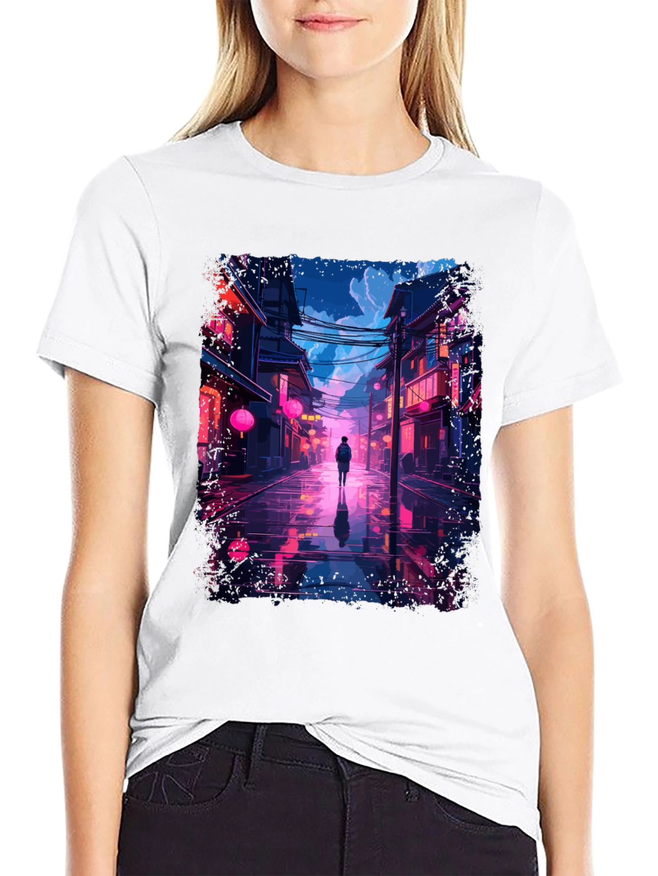Neon Cityscape T-Shirt - Stylish Streetwear
