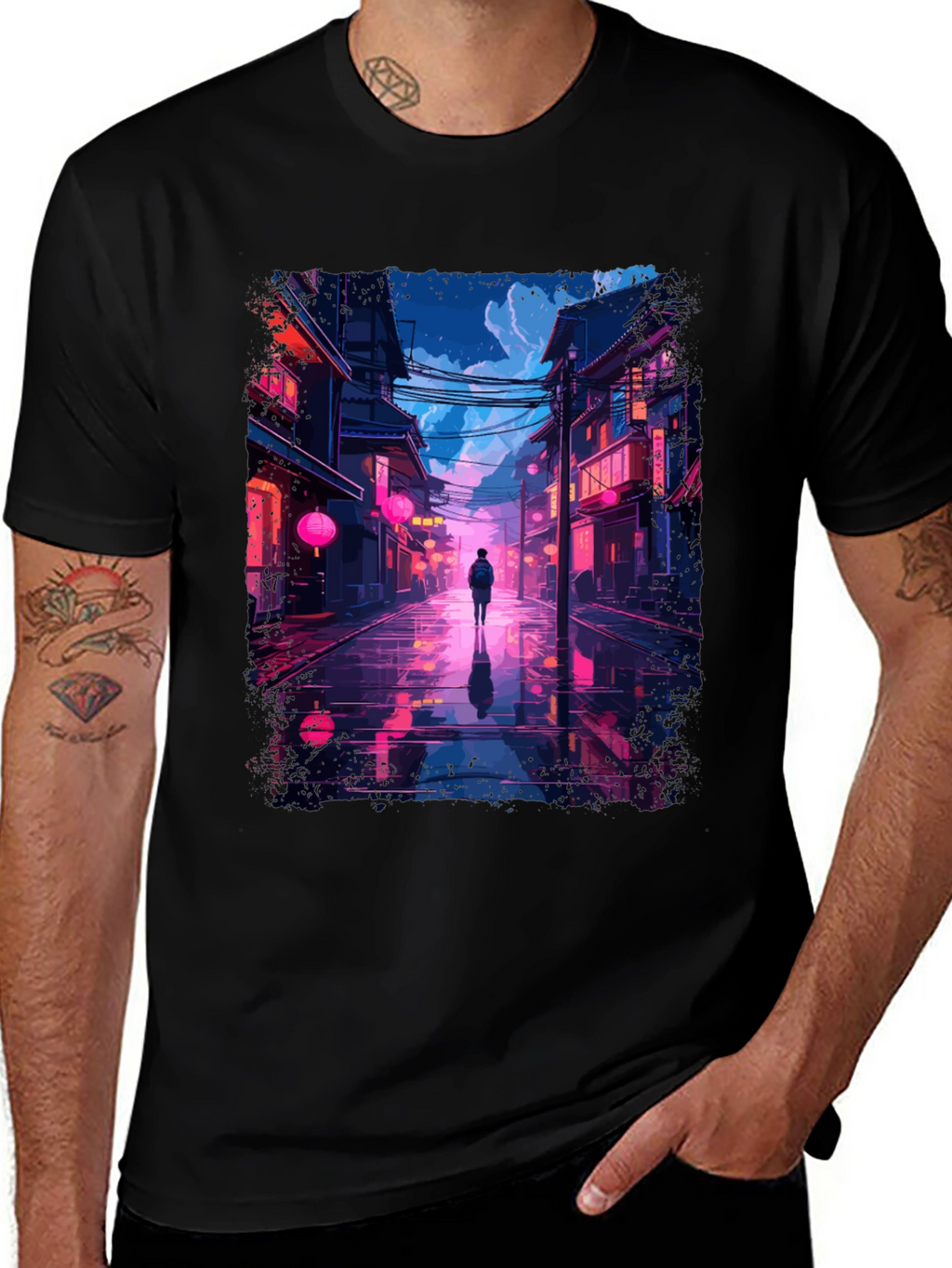 Neon Cityscape T-Shirt - Stylish Streetwear