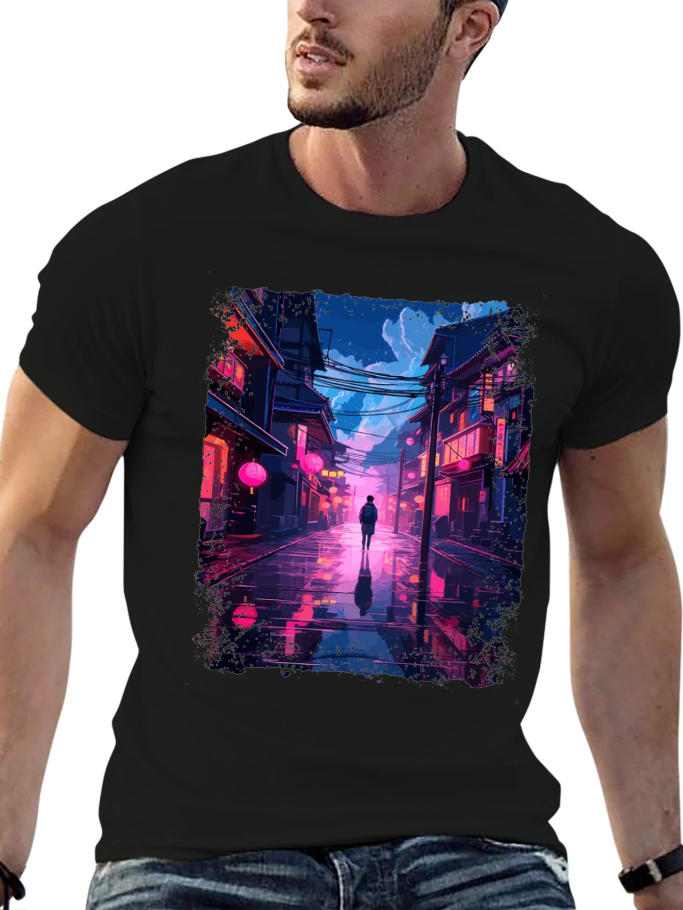 Neon Cityscape T-Shirt - Stylish Streetwear