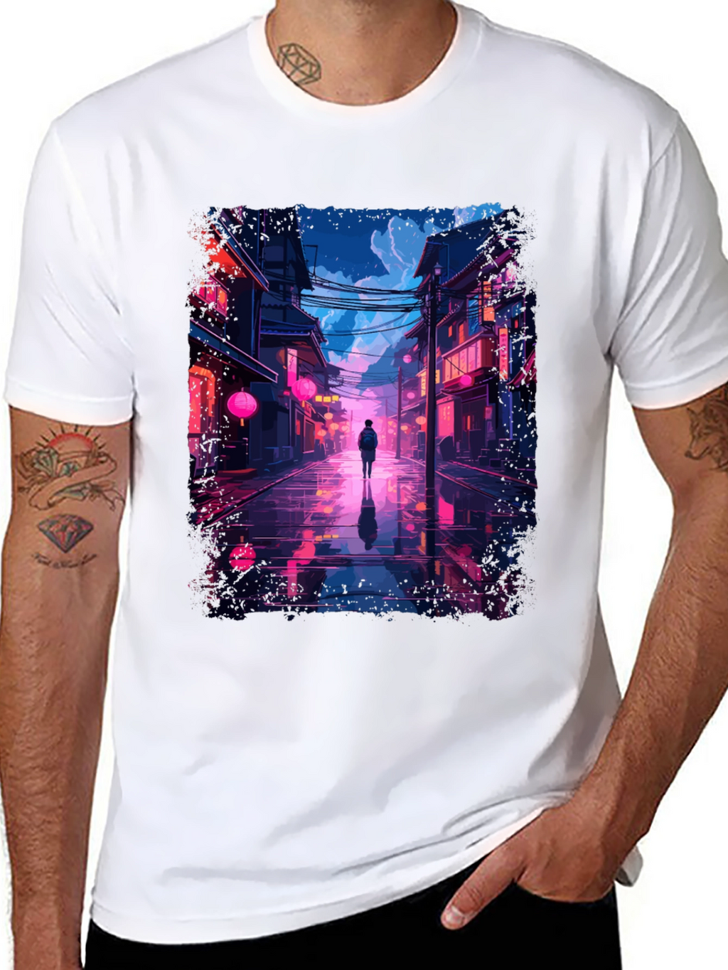 Neon Cityscape T-Shirt - Stylish Streetwear