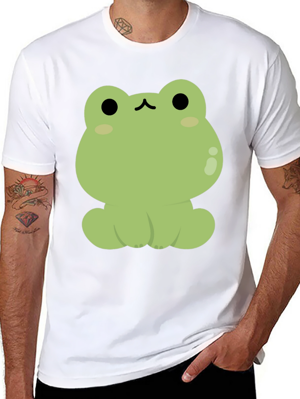 Cute Frog Graphic Black T-Shirt