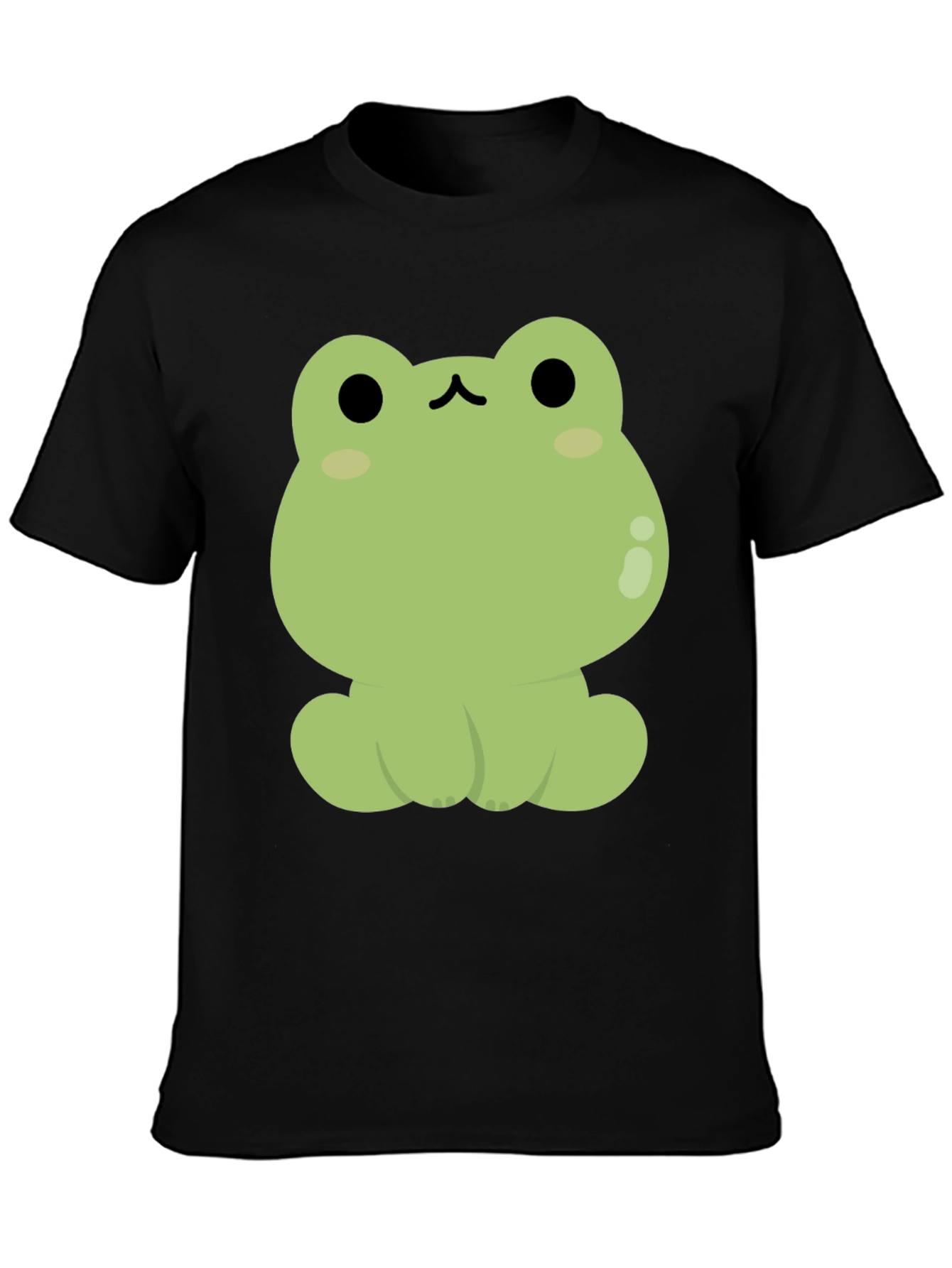 Cute Frog Graphic Black T-Shirt