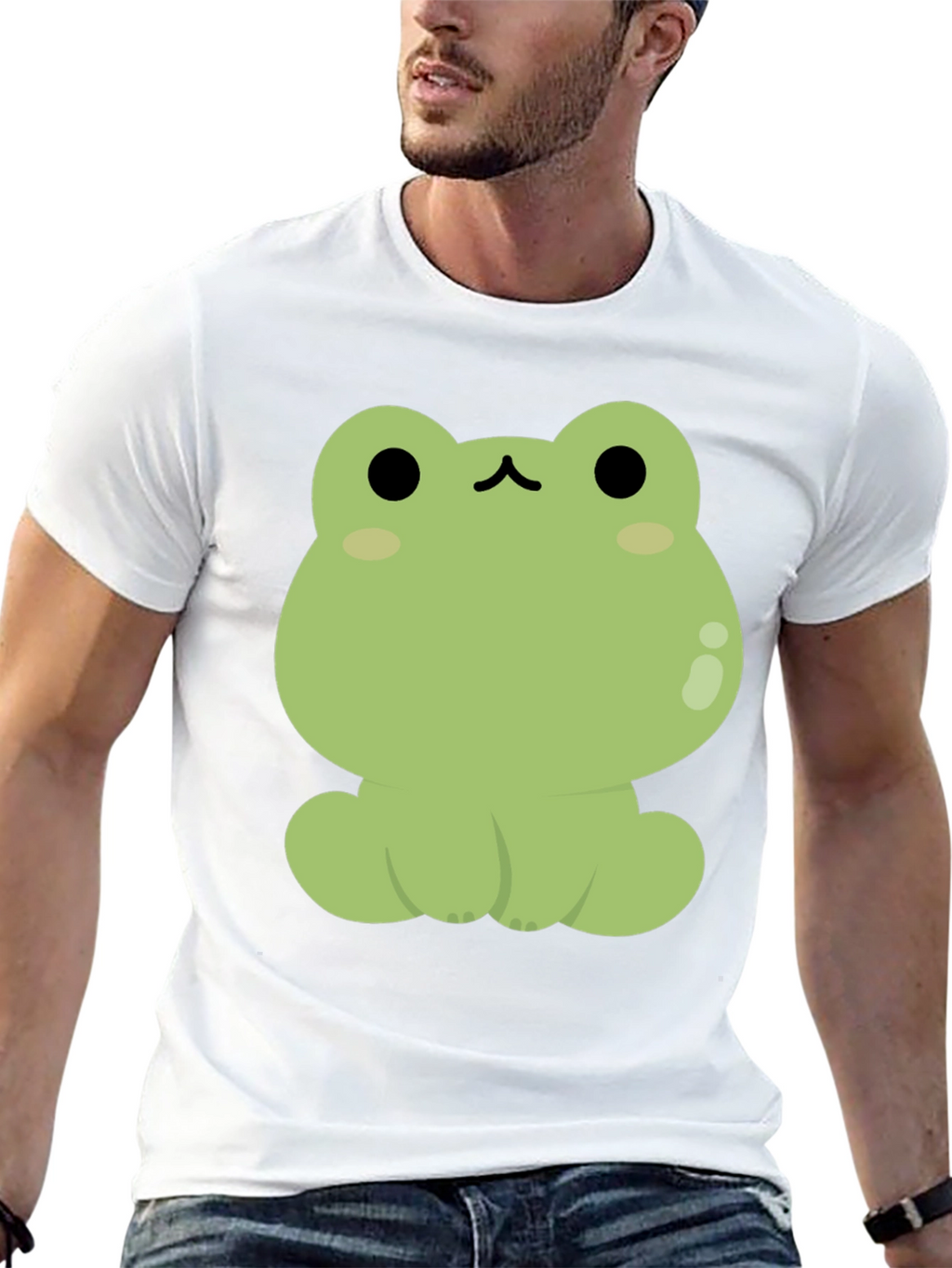 Cute Frog Graphic Black T-Shirt