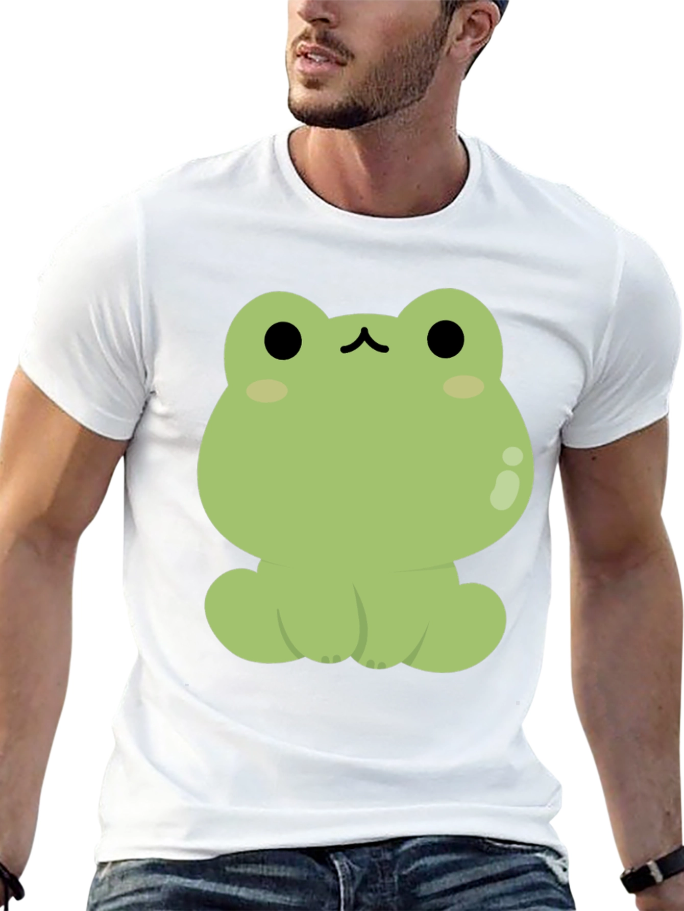 Cute Frog Graphic Black T-Shirt