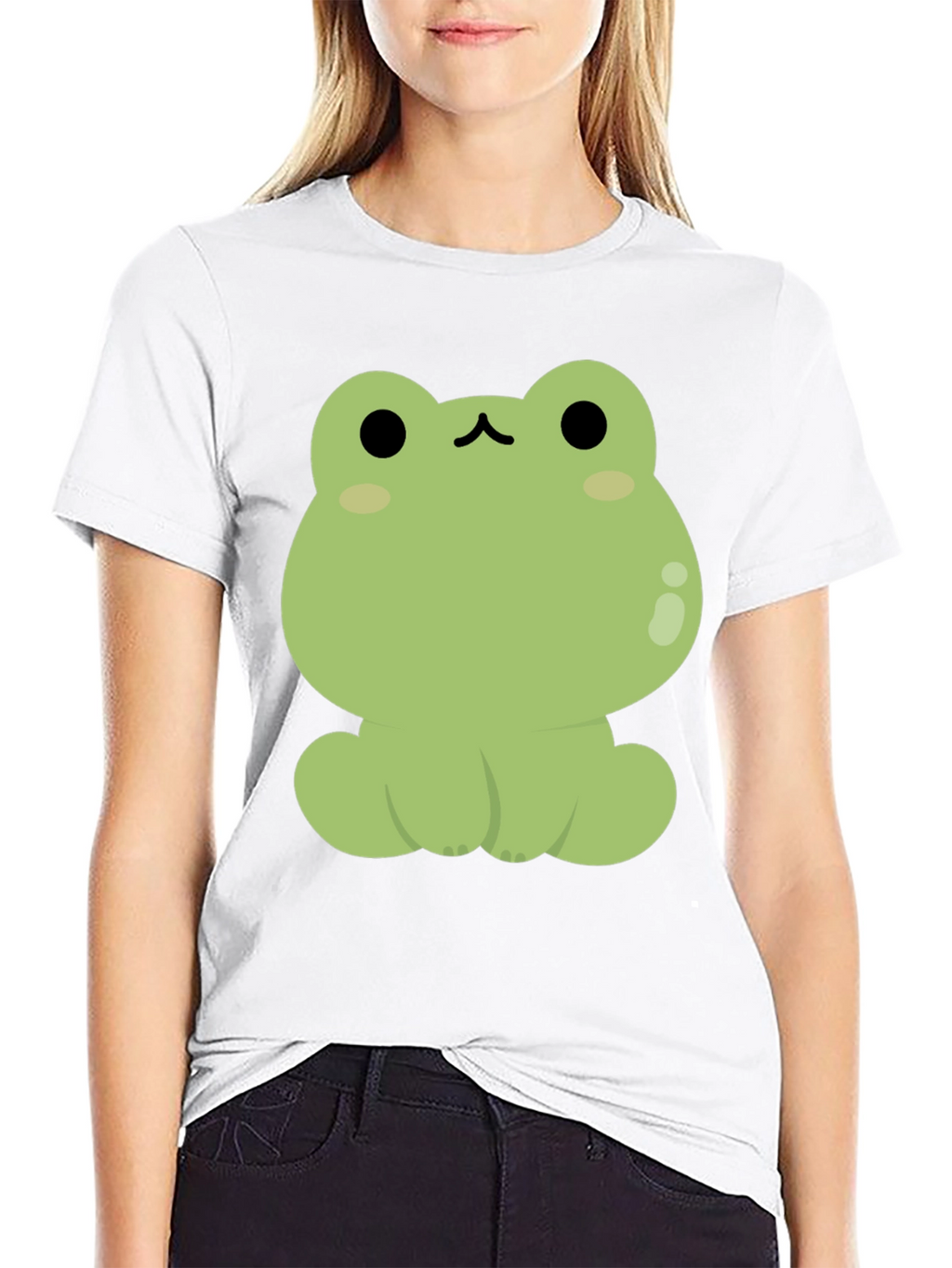 Cute Frog Graphic Black T-Shirt